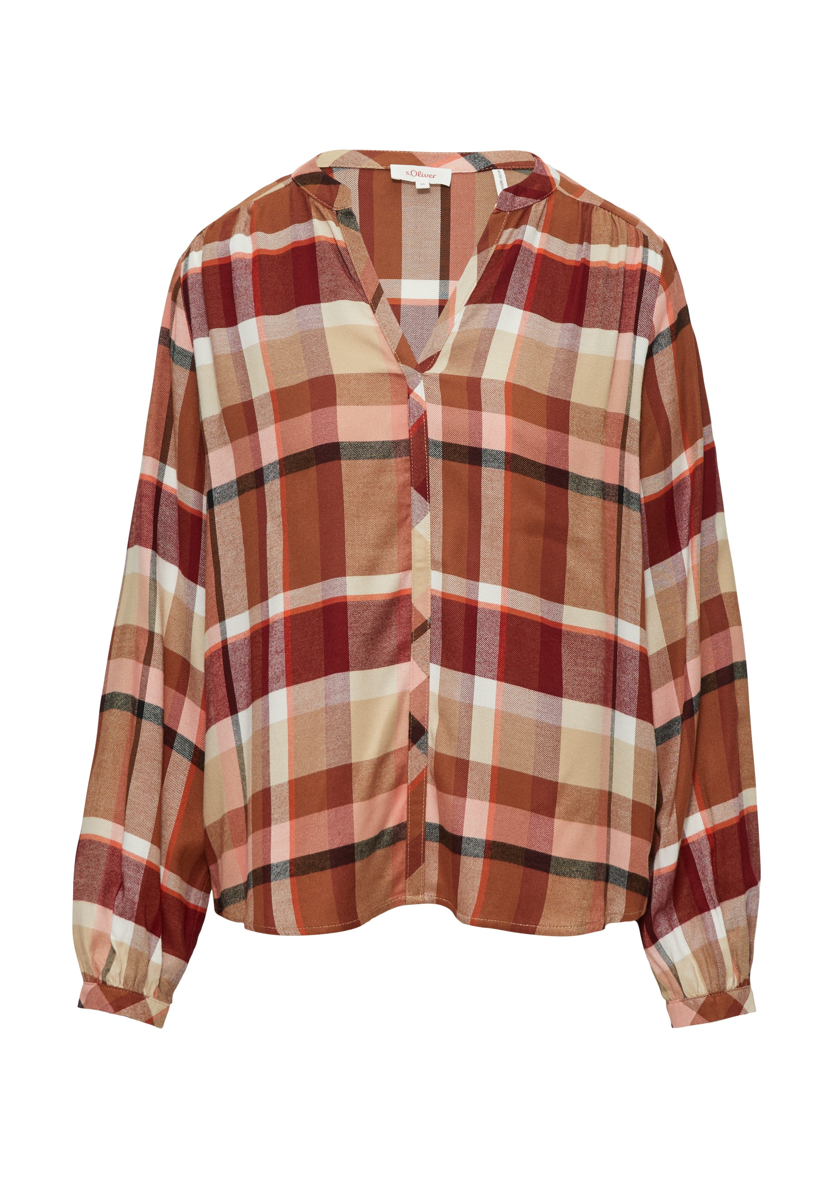 s.Oliver Blouse met lange mouwen met ruitpatroon