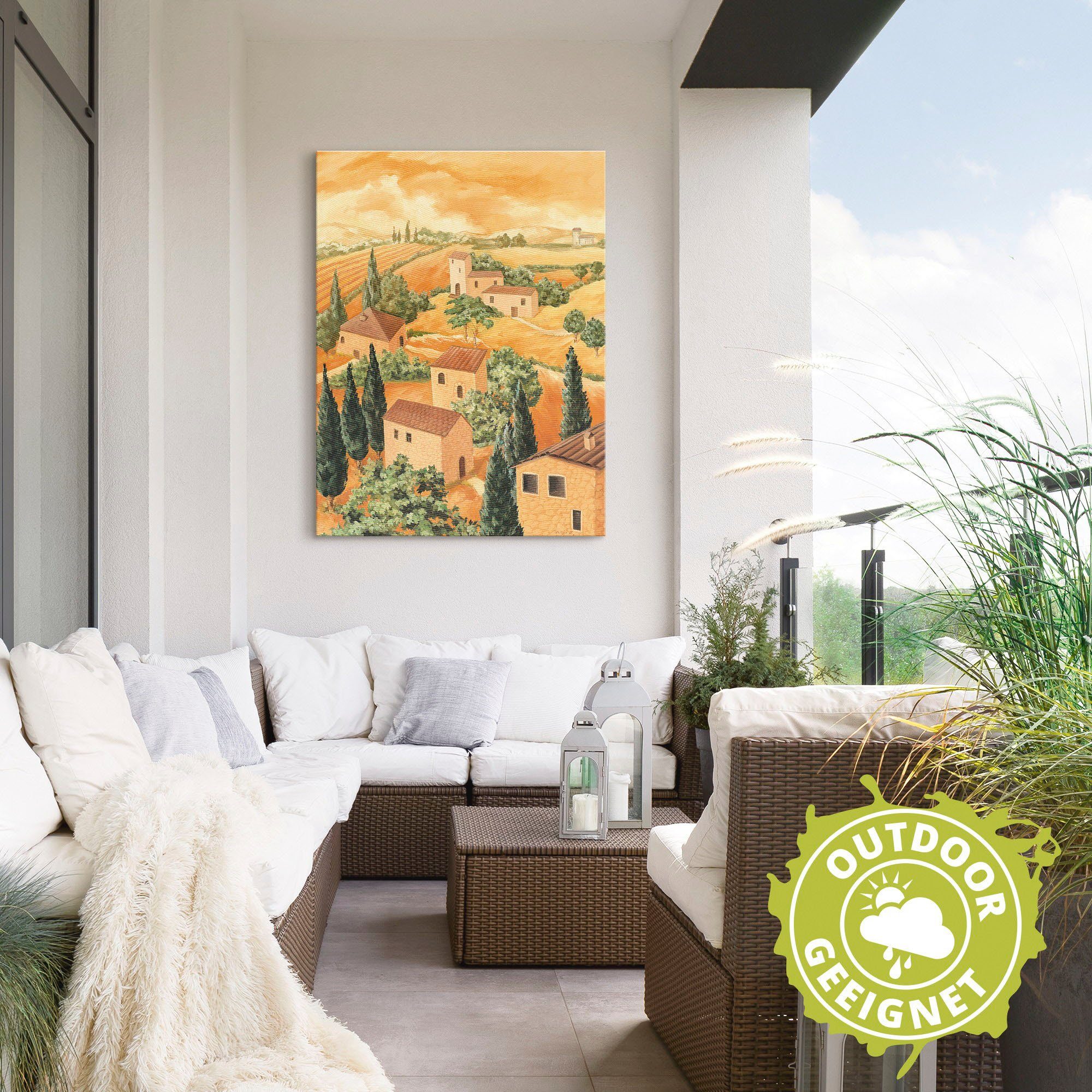 Artland Artprint Landschap Italië als artprint van aluminium, artprint voor buiten, artprint op linnen, poster in verschillende maten. maten