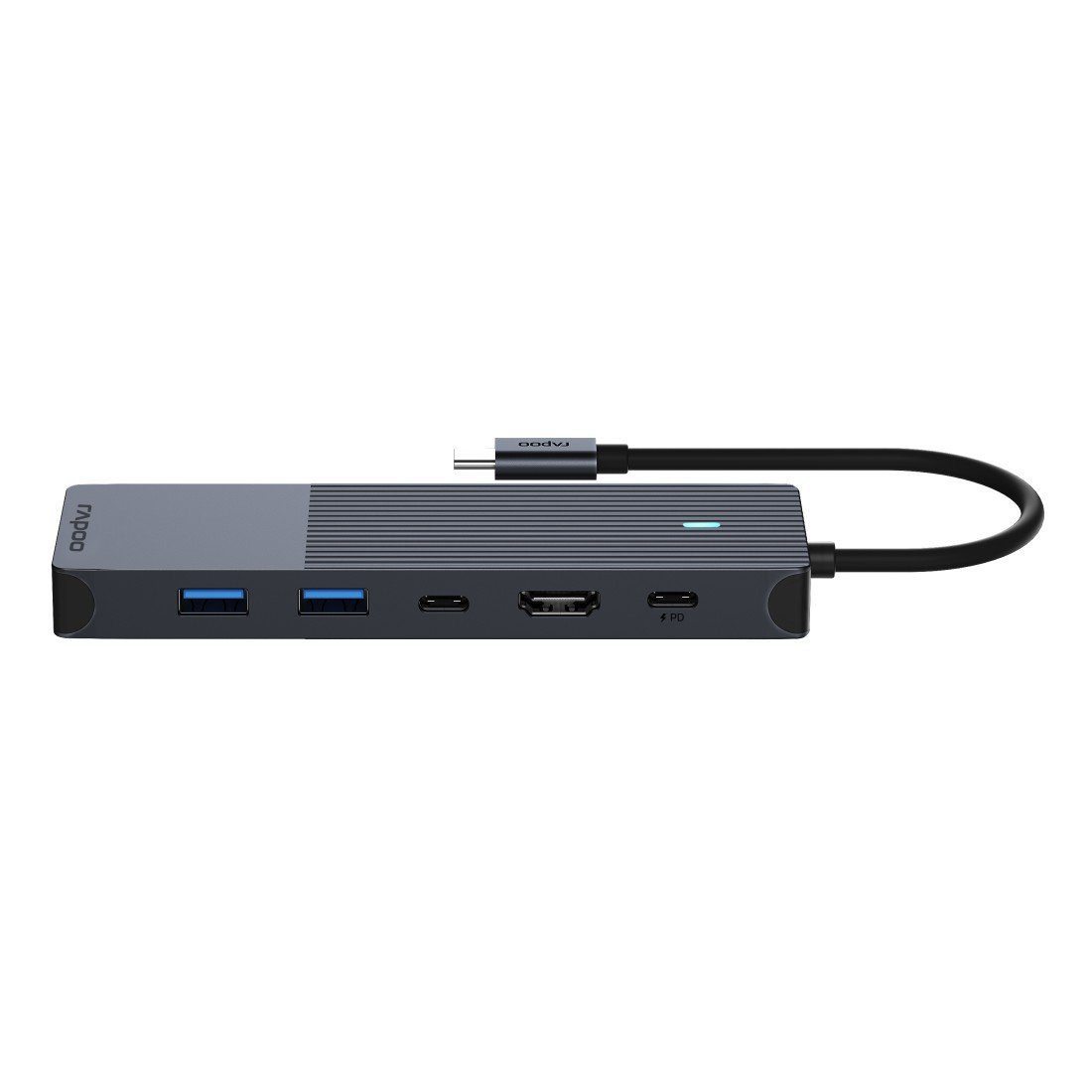 Rapoo USB-adapter UCM-2002 USB-C multiport adapter, 6in1, grijs
