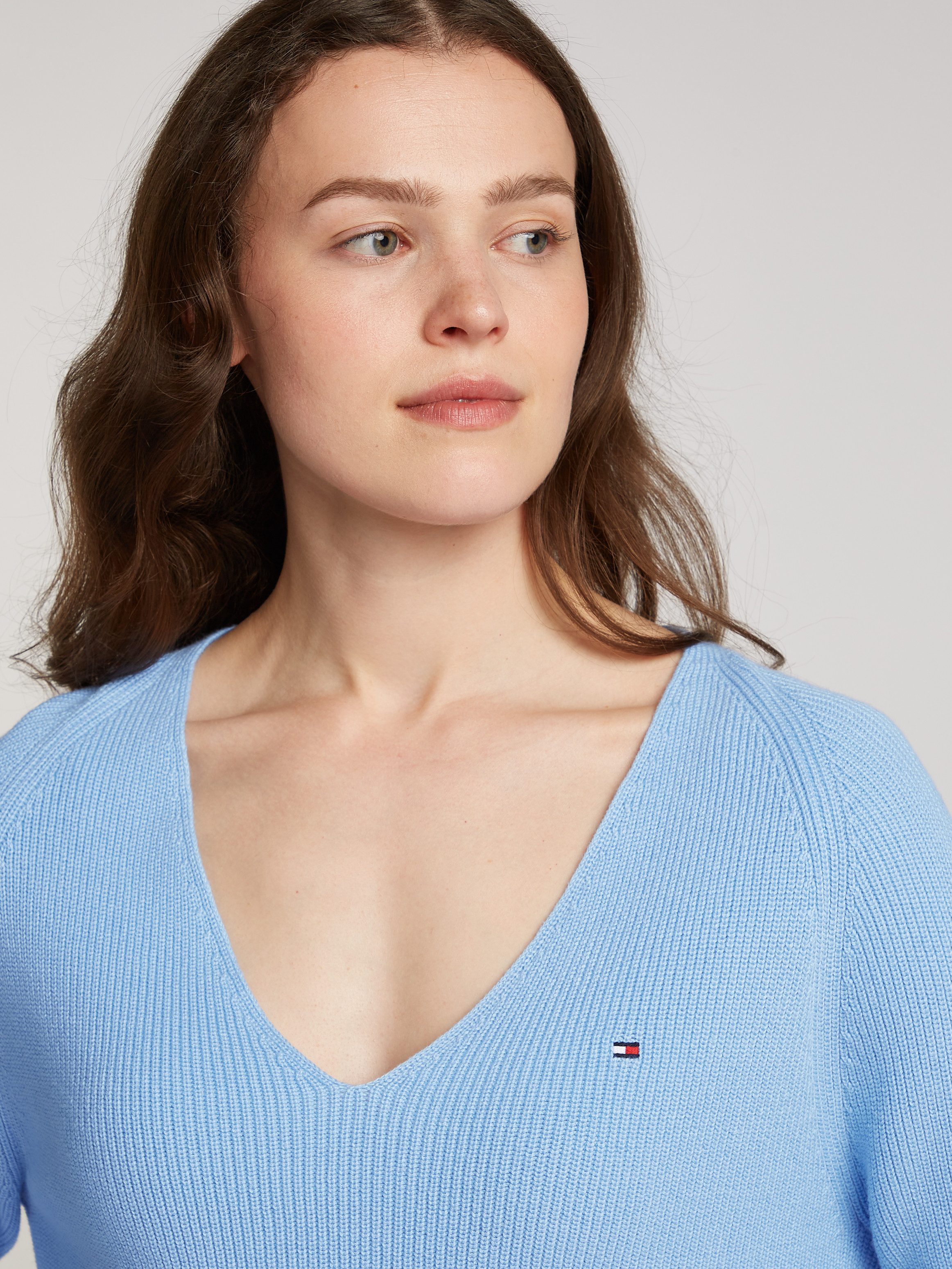 Tommy Hilfiger Gebreide trui CO CARDI STITCH V-NK LS