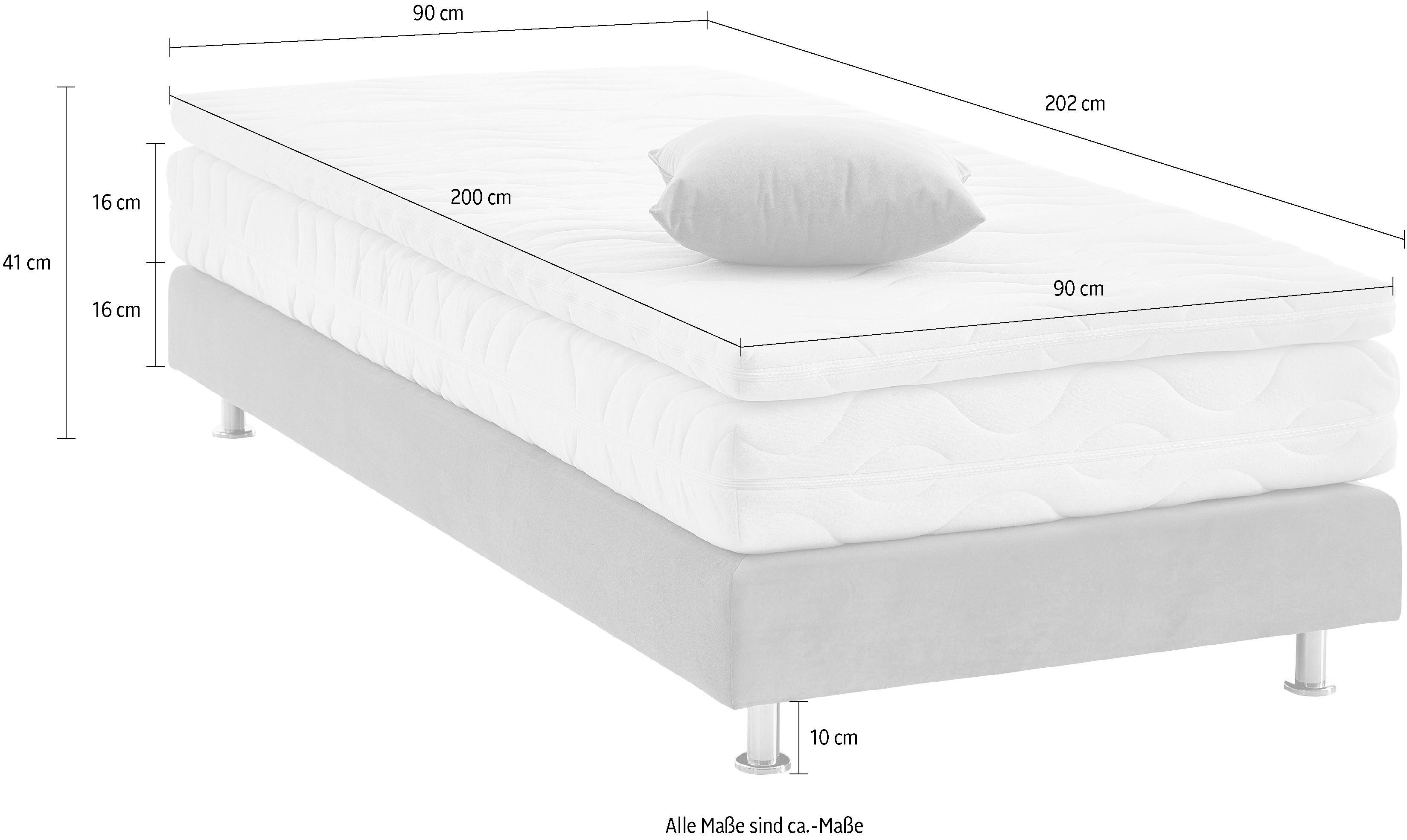 Westfalia Polsterbetten Boxspring NAGOYA selecteerbaar met en zonder topper, verkrijgbaar in h2, h3 en h4