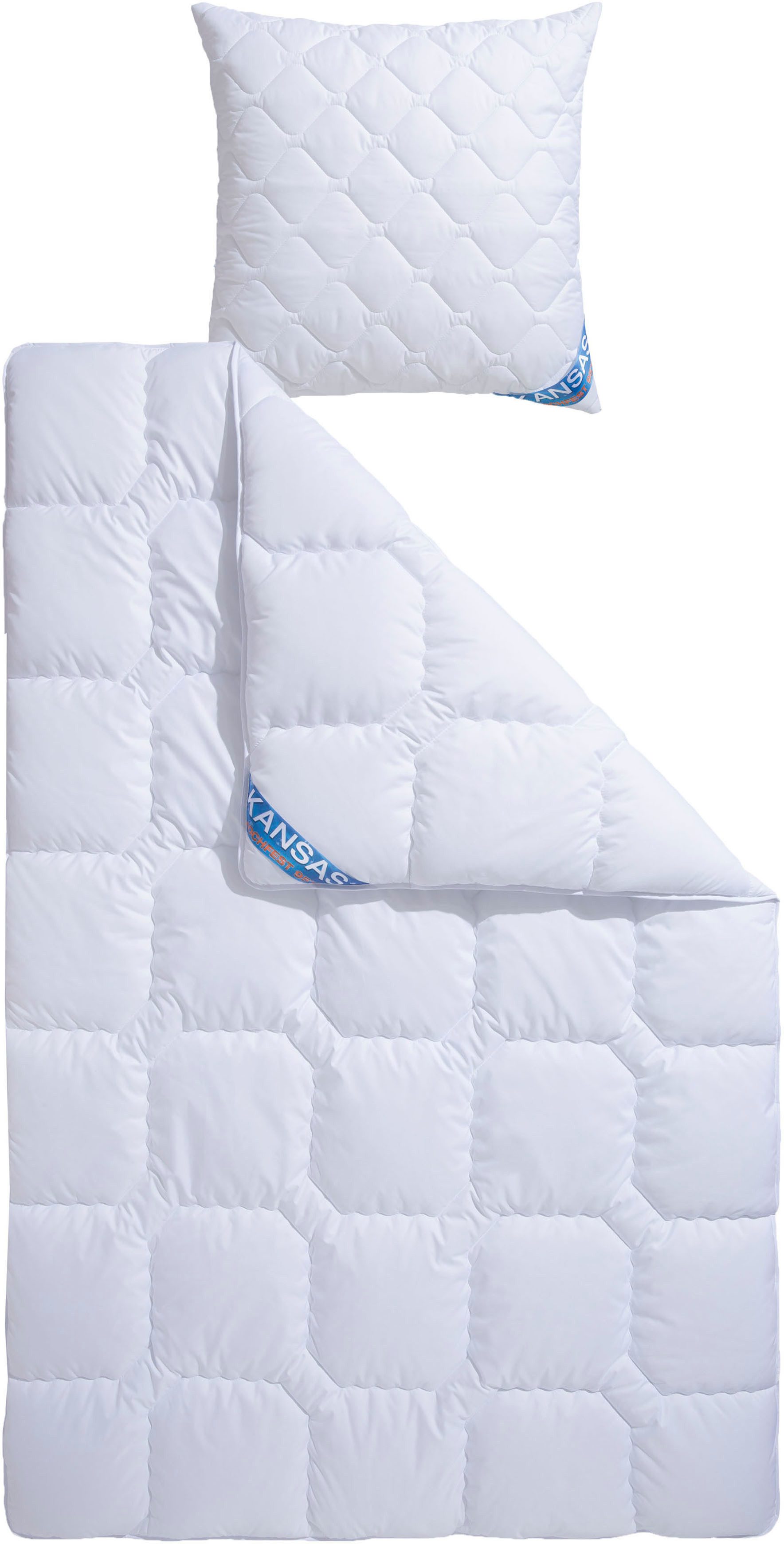 f.a.n. Frankenstolz Synthetisch dekbed + hoofdkussen Kansas, 2-delig set met kussens 80x80 cm Dekbed 135x200 cm, 155x220 cm voor zomer of winter