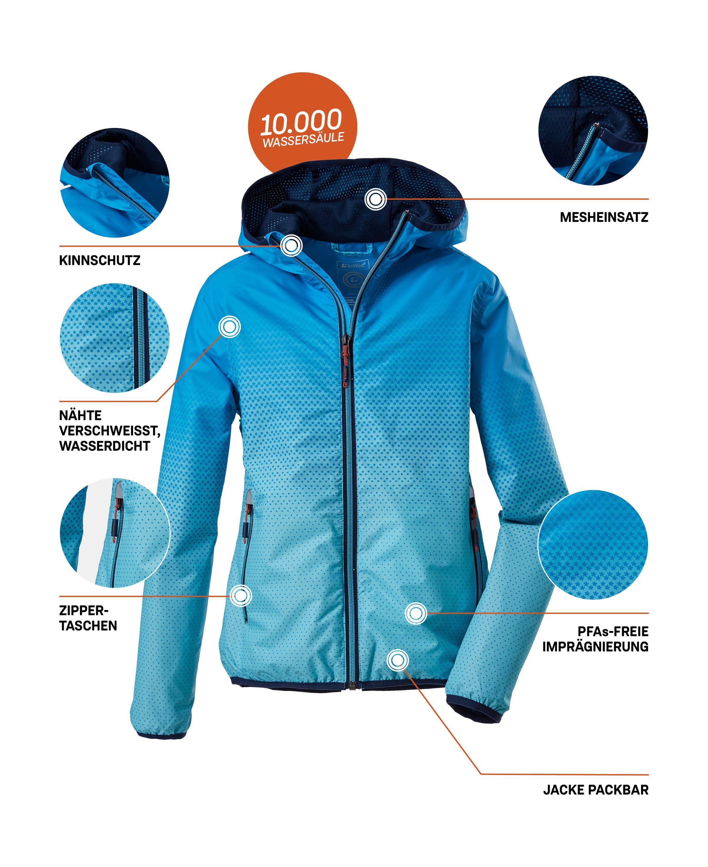 Killtec Outdoorjack Lyse GRLS JCKT A Lichte, waterdichte meisjesjas van killtec, duurzaam geïmpregneerd
