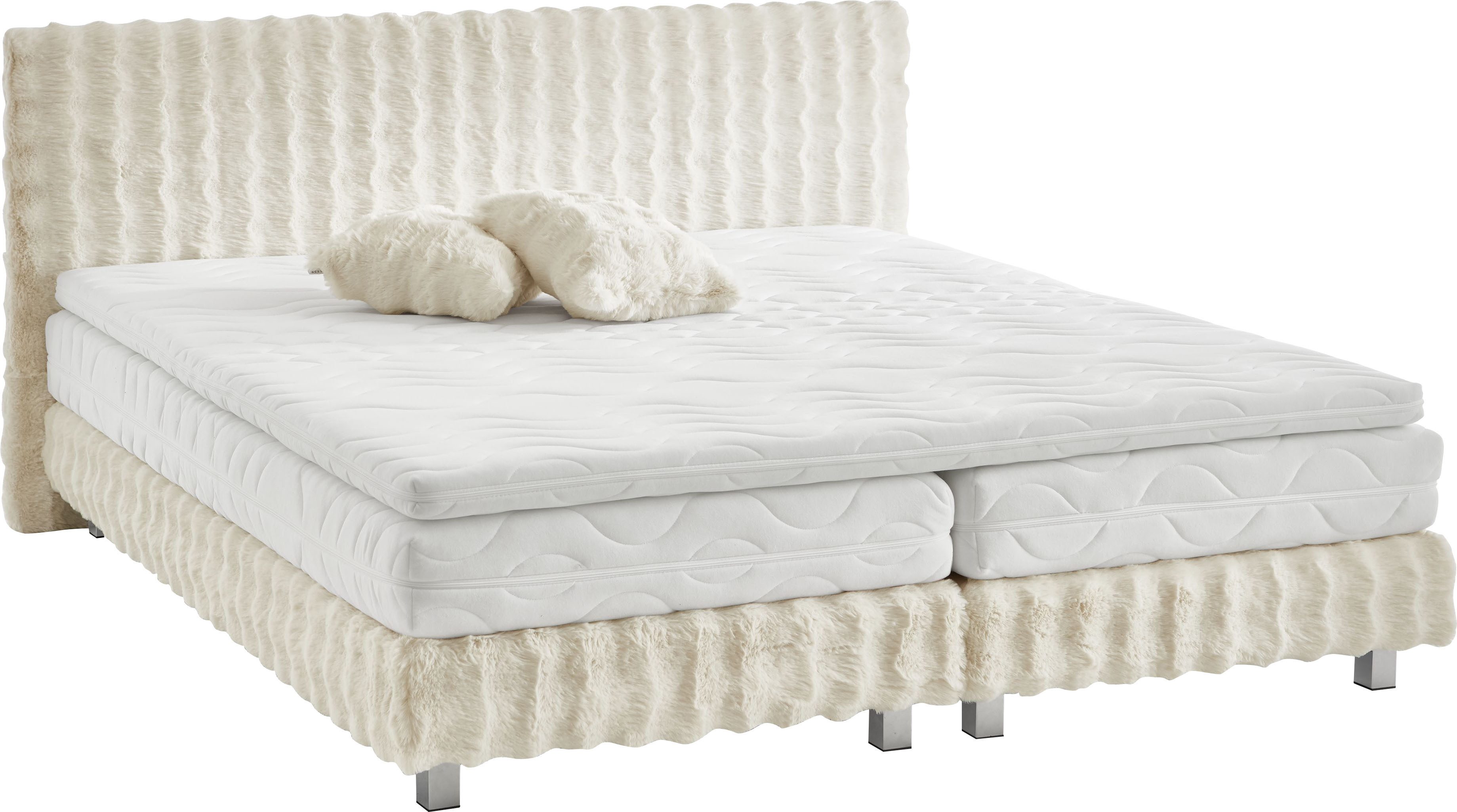 Westfalia Polsterbetten Boxspring Sendai Faux bont HIGHLIGHT, optioneel matrassen in H2,H3,H4