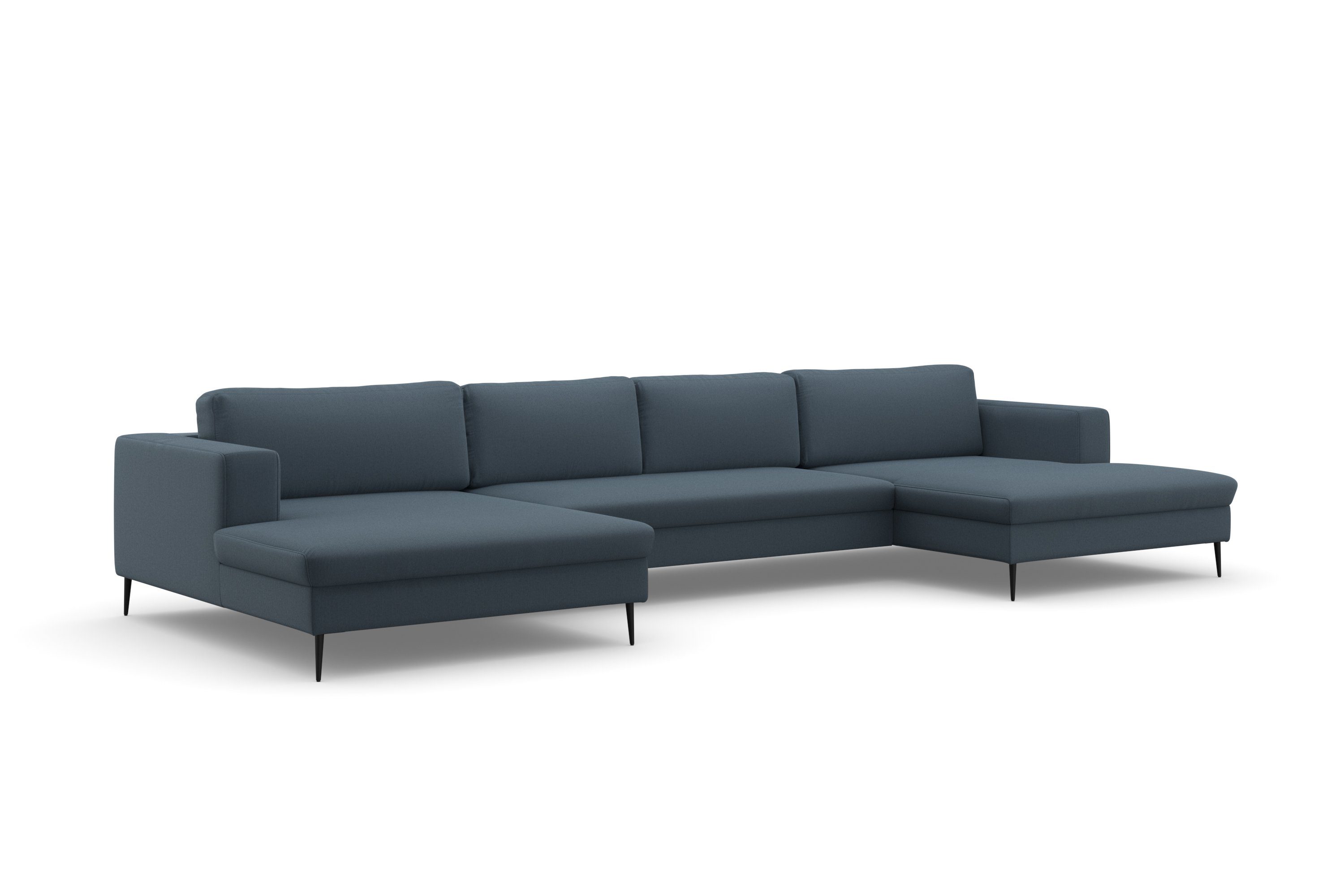 DOMO collection Zithoek Modica U-vorm XXL, in een moderne look met 2 royale récamiers, ook in cord