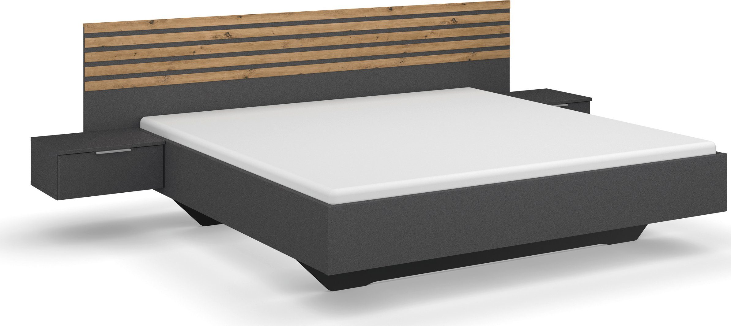 rauch Ledikant Lamella met elegante lattengarnering bedframes grijs