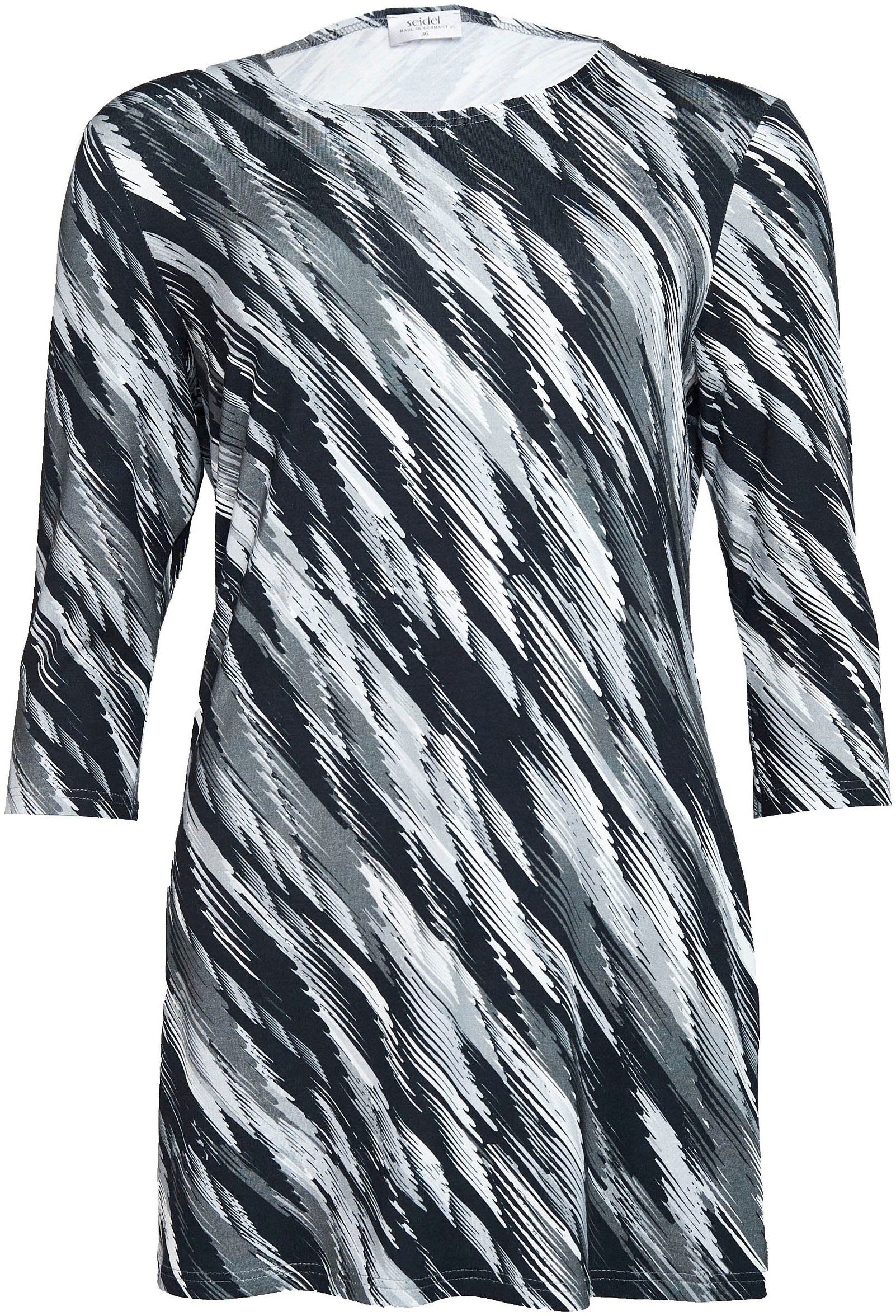 Seidel Moden Lang shirt met opvallend kleurenpatroon made in germany