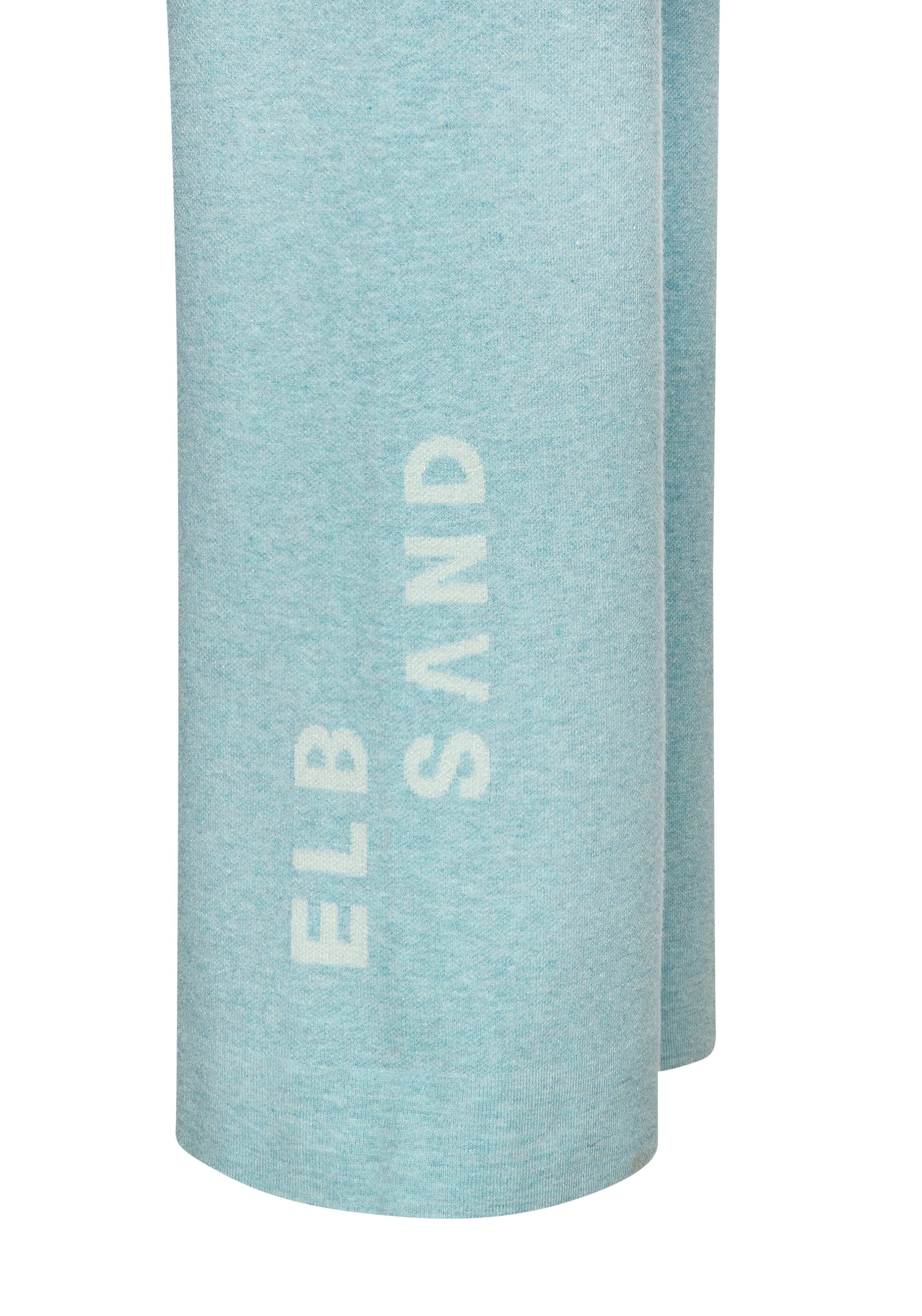Elbsand Tricotbroek met wijde pijpen en geborduurd logo, loungewear