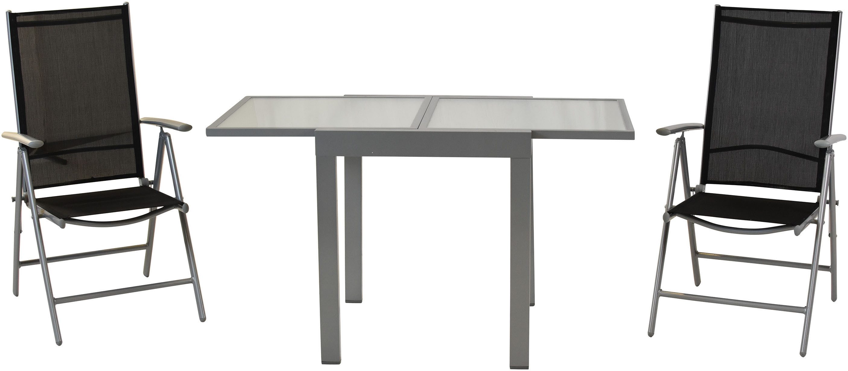 MERXX Balkonset Amalfi met uittrekbare tafel: 65-130 cm tuinsets zwart