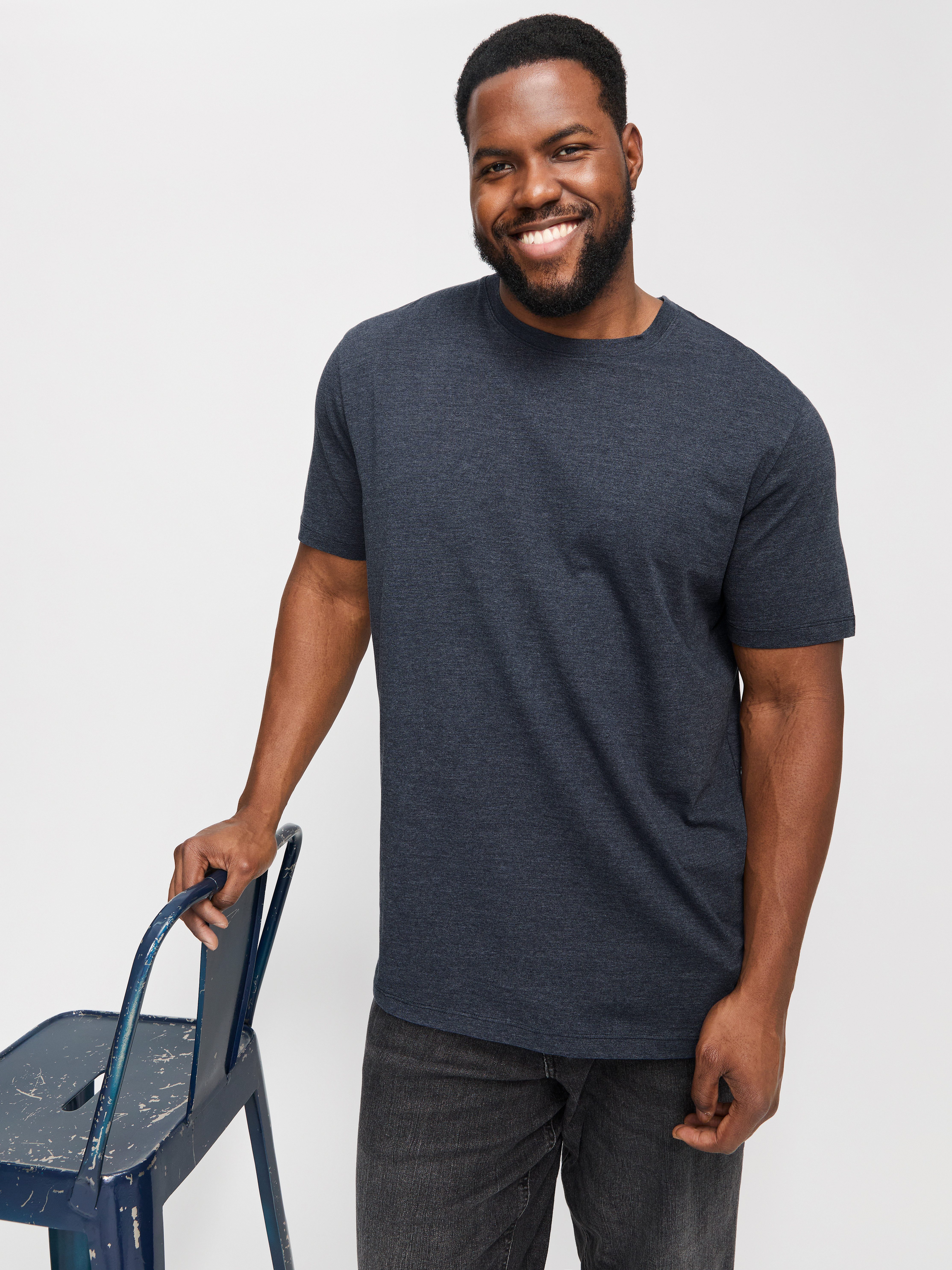 Jack & Jones PlusSize Shirt met ronde hals JJEORGANIC MEL TEE SS O-NECK NOOS PLS