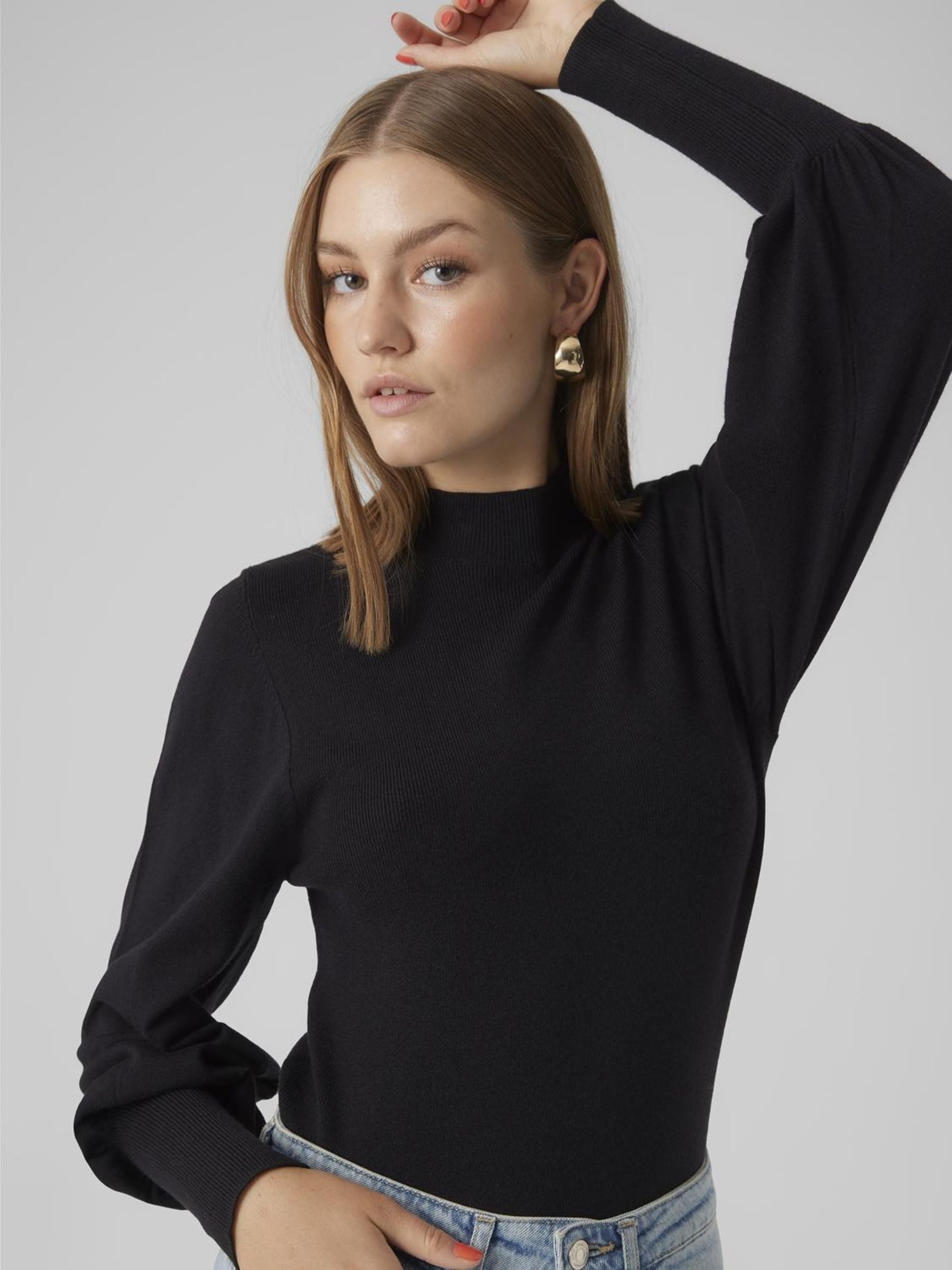 Vero Moda Gebreide trui VMHOLLYKARISPUFF LS HIGHNK PULLOV GA BOO