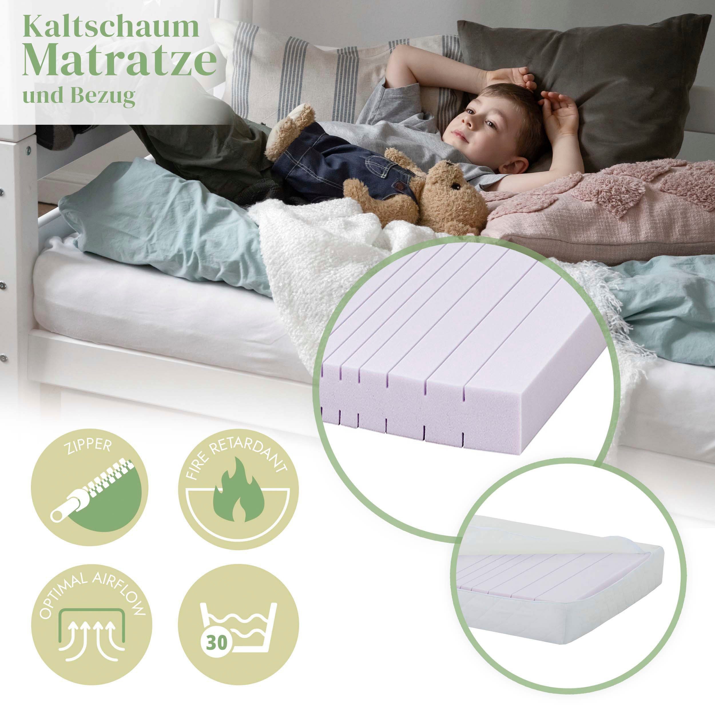 Hoppekids Stapelbed Eco comfort kinderbed 90x200 of 70x160 van massief hout in 4 kleuren