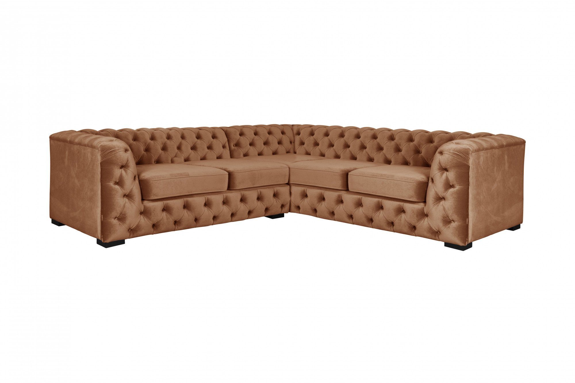 Guido Maria Kretschmer Home&Living Chesterfield-bank KALINA L-vorm hoogwaardig chesterfield design, zeer hoogwaardige afwerking bruin, chesterfield