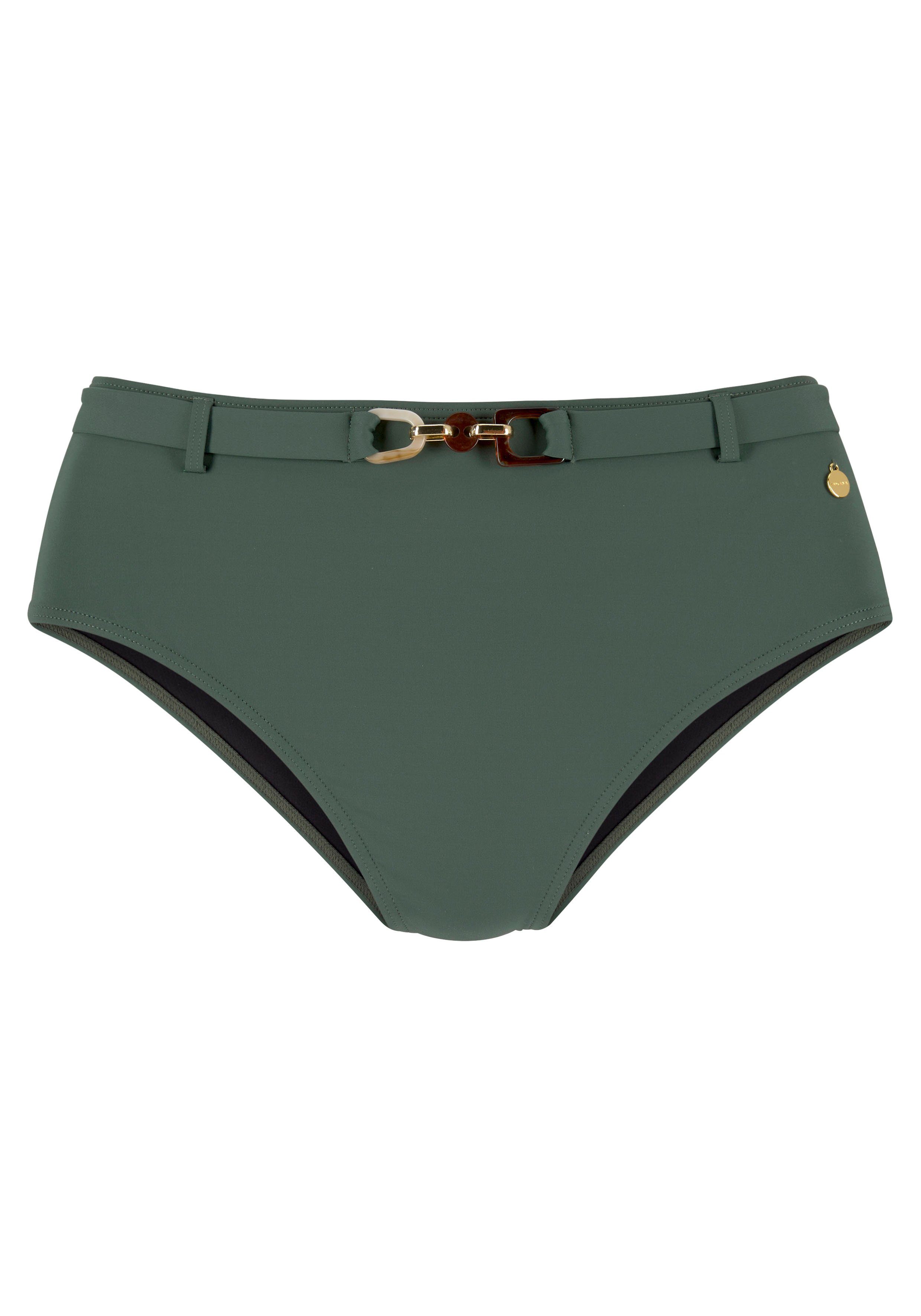 Lascana Highwaist-bikinibroekje Yves met nobele siersaccessoires