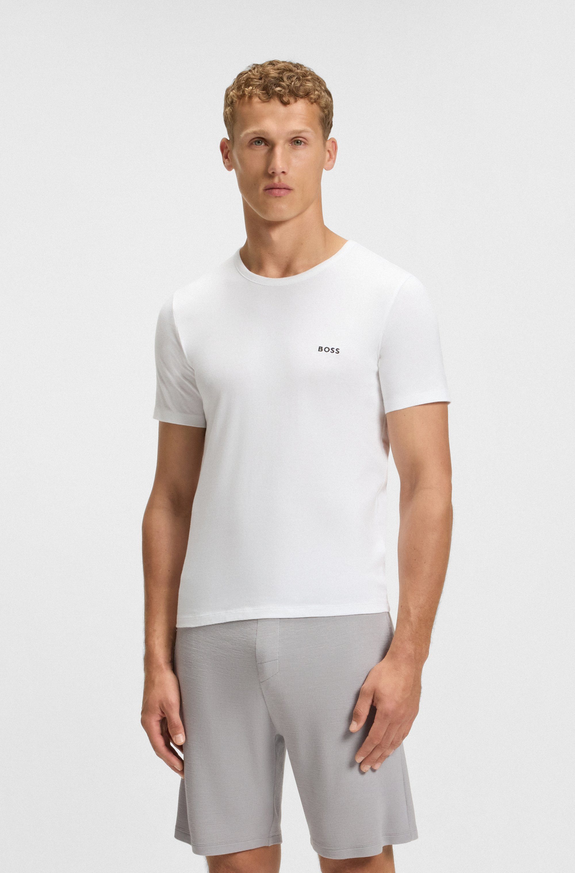 BOSS T-shirt TShirtRN 3P Classic met boss borduurwerk (set, 3-delig)