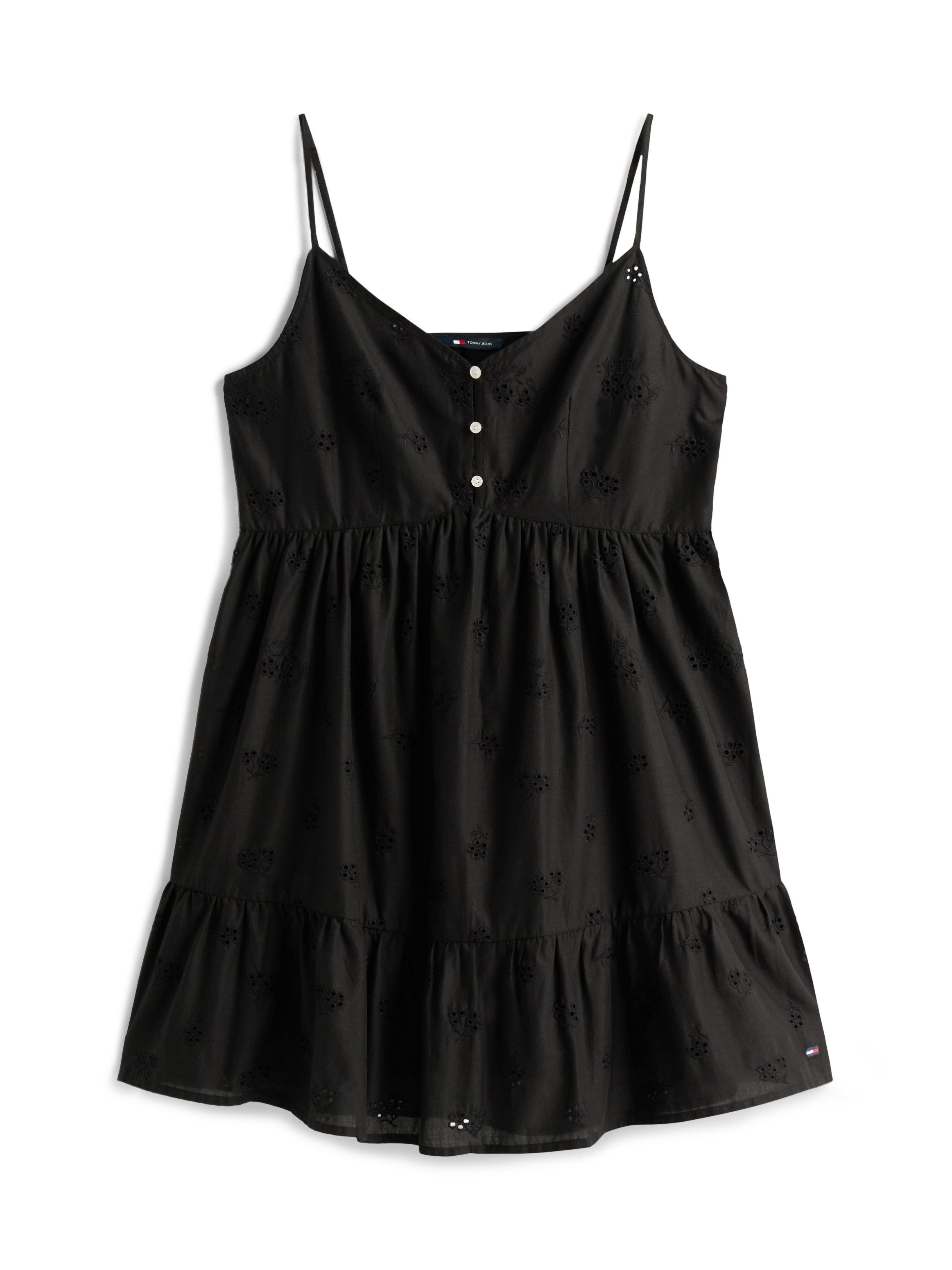 TOMMY JEANS Mini-jurk TJW BRODERIE ANGLAISE DRESS met volants en all-over borduring