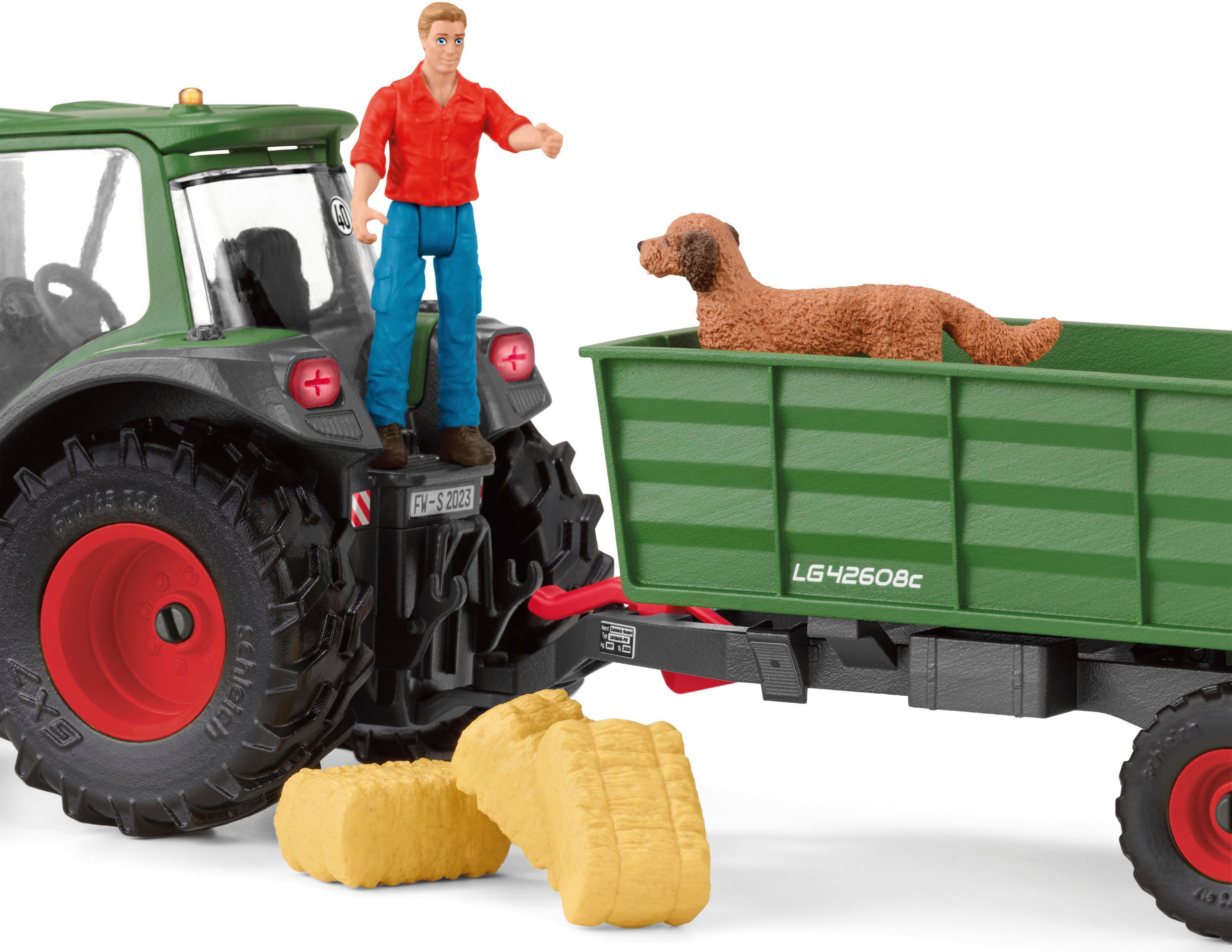 Schleich® Speelwereld FARM WORLD, Tractor met aanhangwagen (42608)