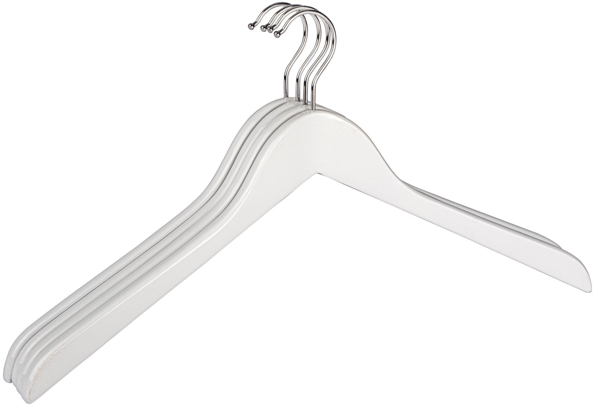 WENKO Kleerhanger Blanca wit-gelakt hout, 44 cm (set, 12-delig)