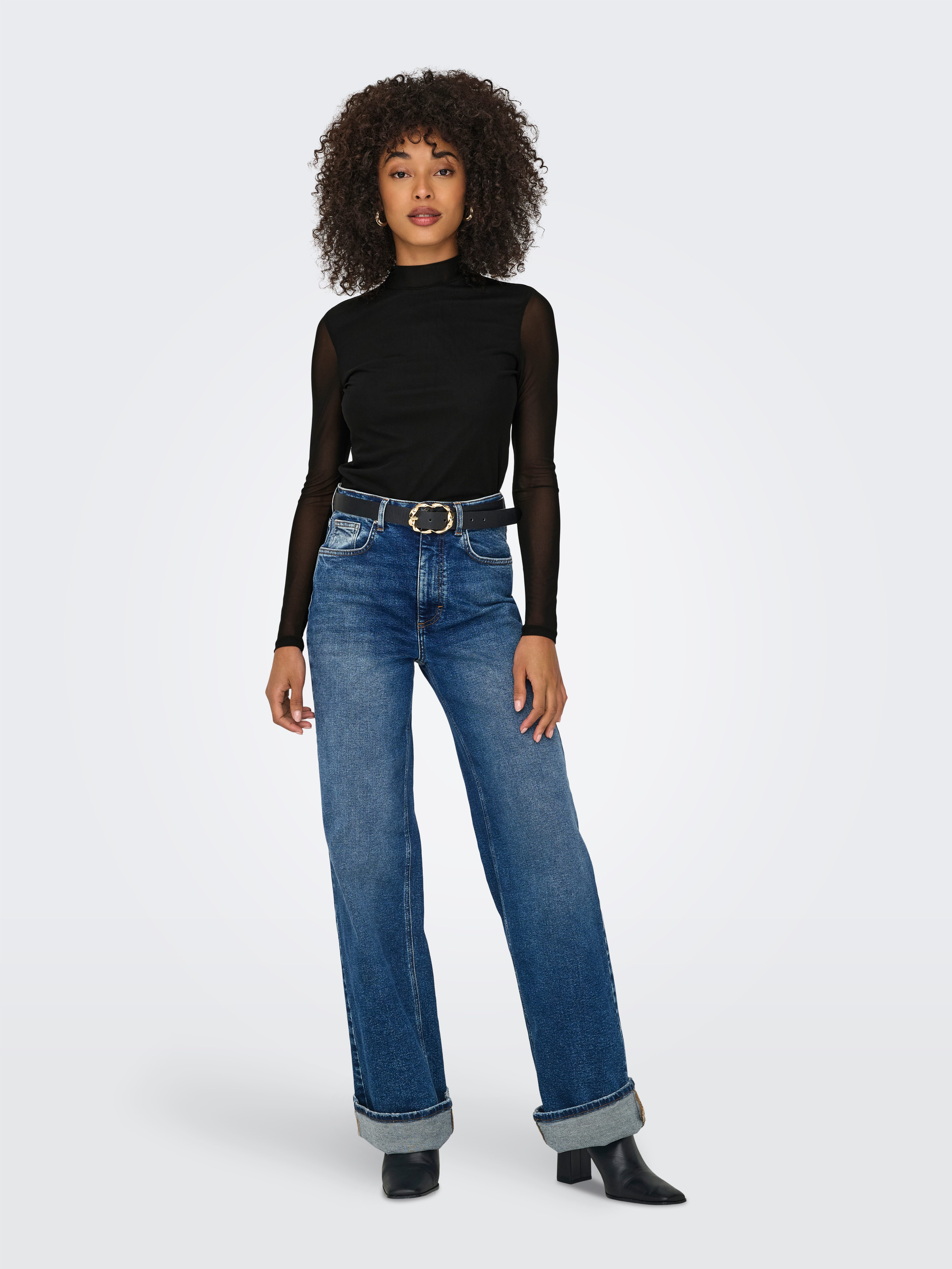 Only Shirt met lange mouwen ONLERICA LIFE MESH L/S TOP JRS NOOS