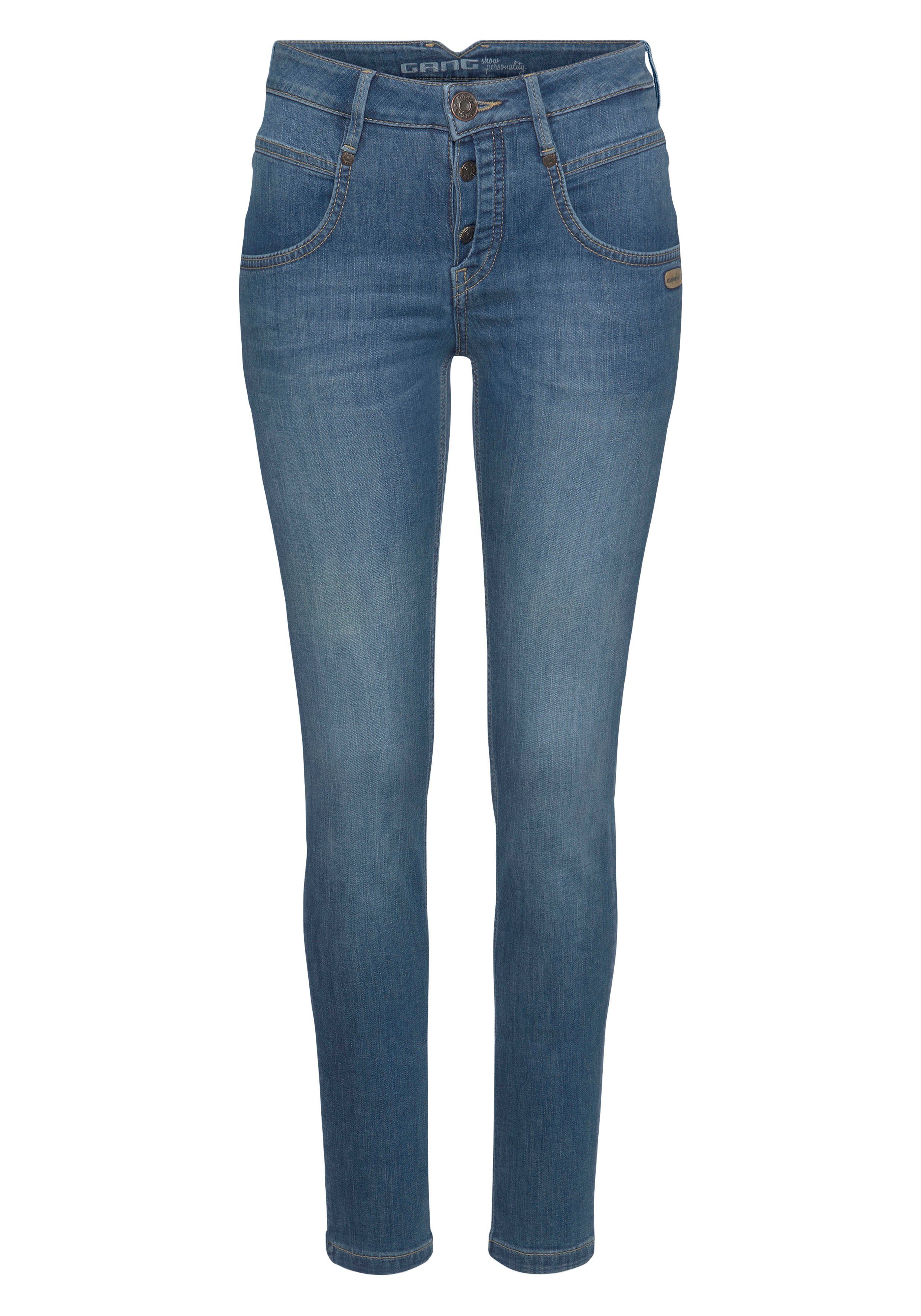 GANG Skinny fit jeans 94Medina met stijlvolle, half open knoopsluiting