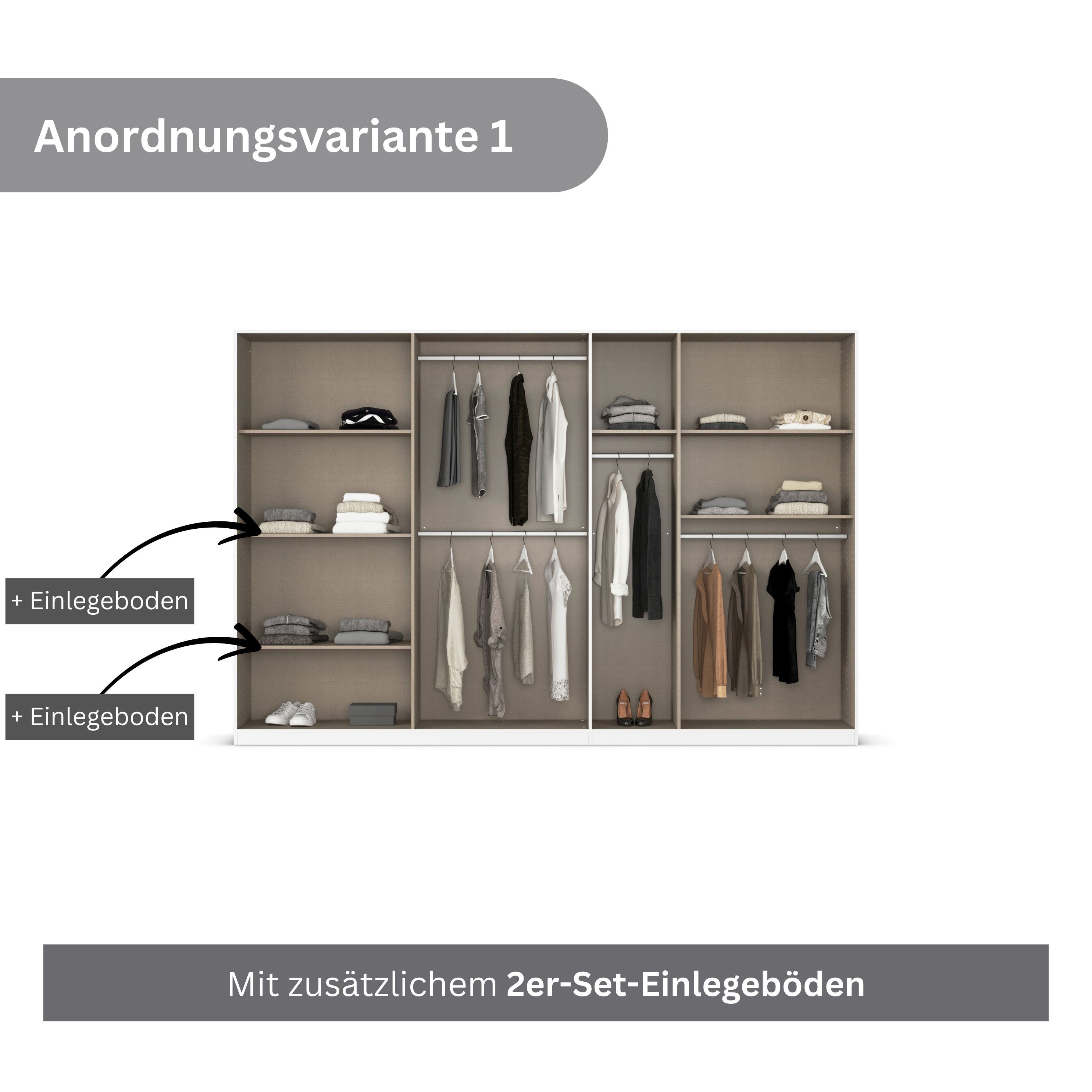 rauch Draaideurkast Kledingkast kast garderobe AGORDO met decor- of hoogglansfront doordachte binnenuitrusting, in 6 breedtes en 2 hoogtes made in germany