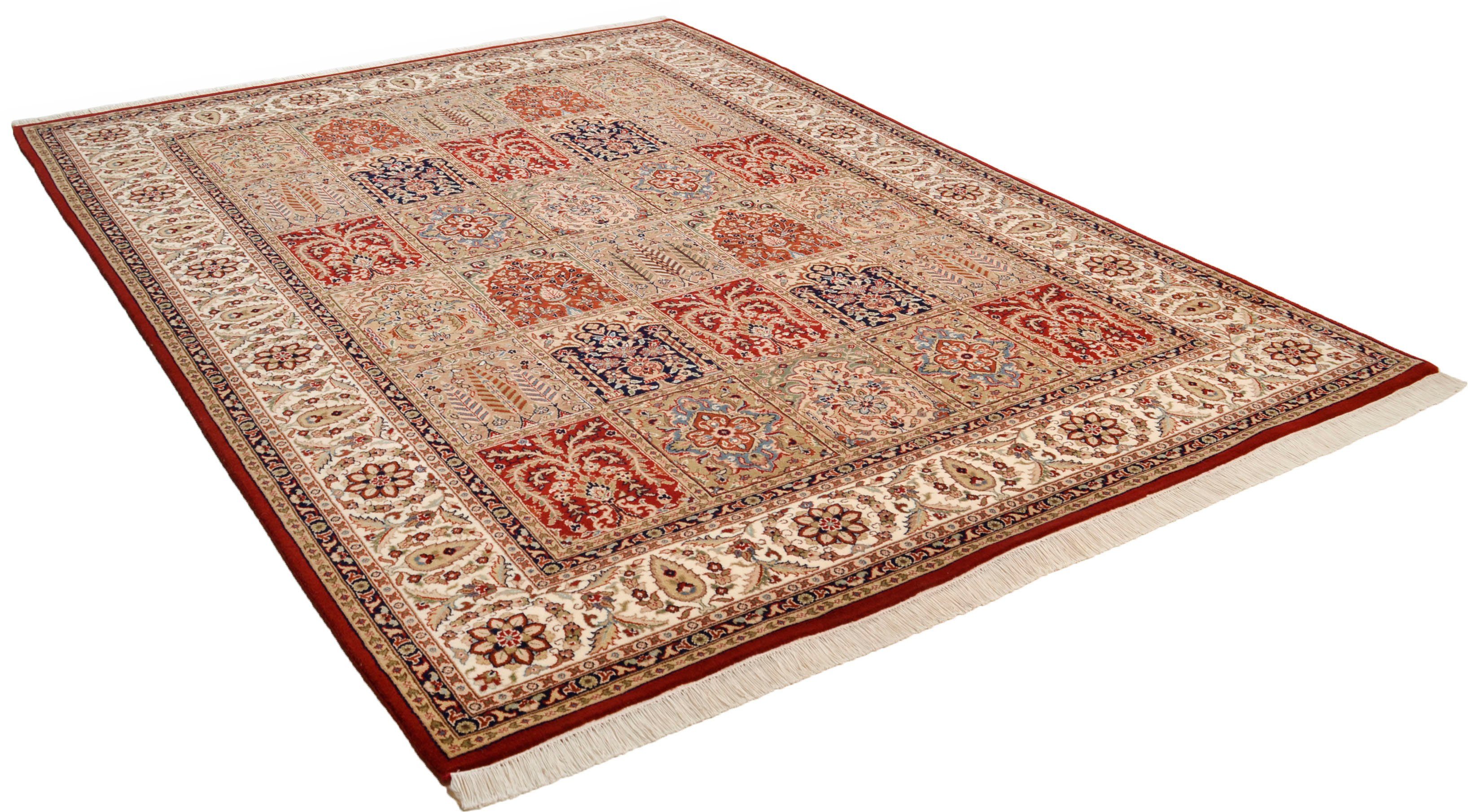 THEKO Oosters tapijt Baktyari N met de hand geknoopt, materiaal: 80% wol, 20% zijde, met franje