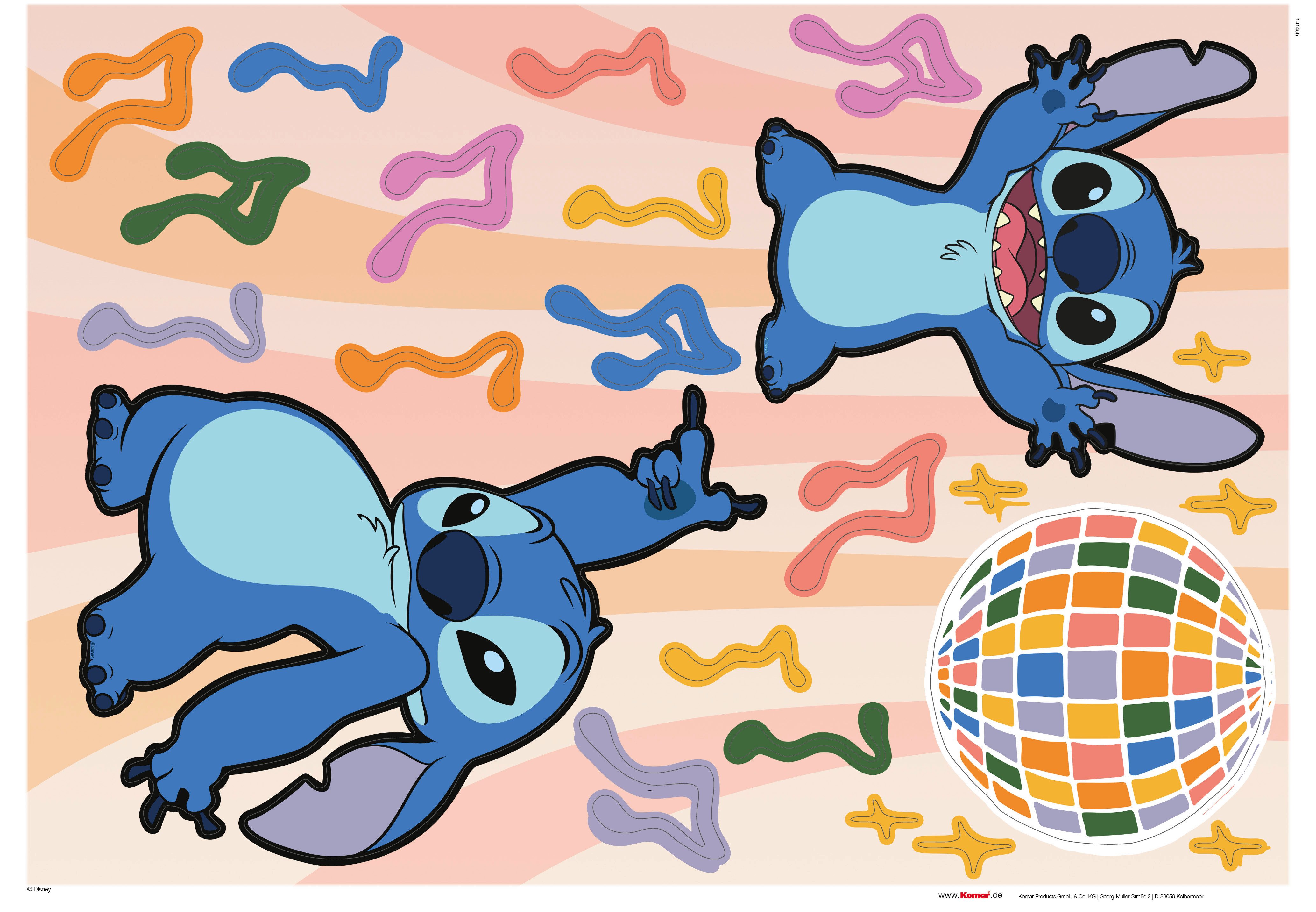 Komar Wandfolie Stitch Music - grootte 50 x 70 cm zelfklevend, wandstickers, kinderkamer (23-delig)