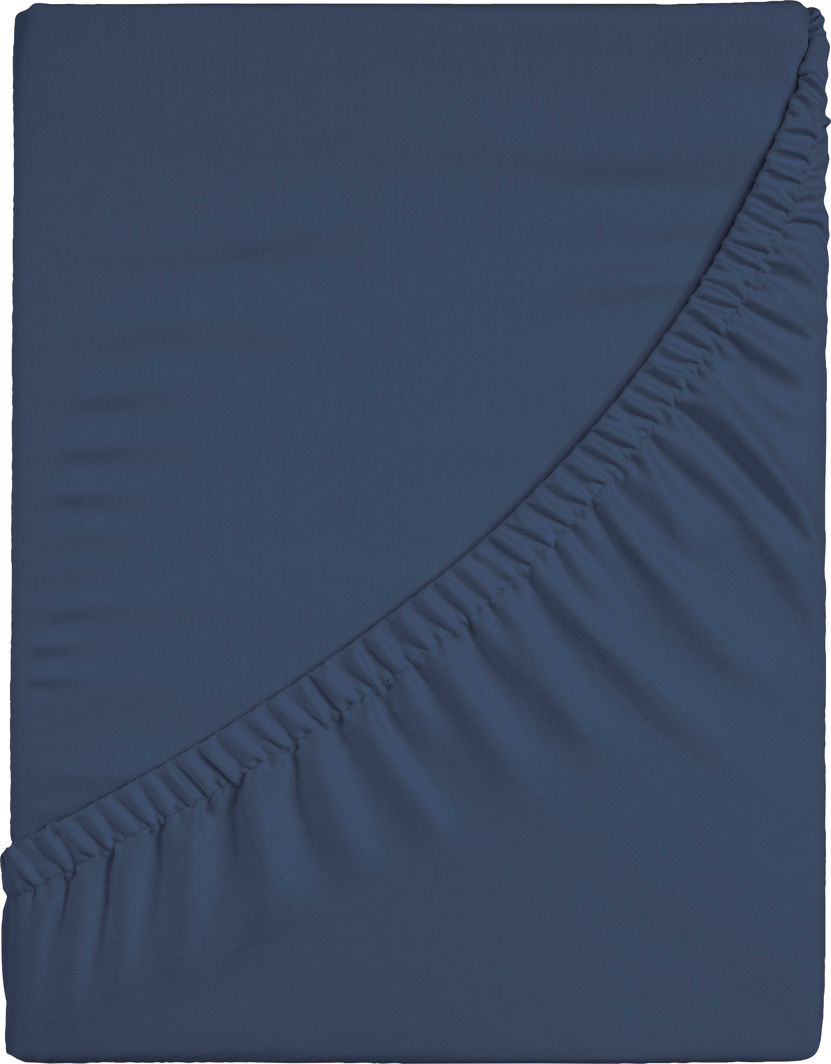 CASATEX Hoeslaken Jersey/elastaan (1 stuk) hoeslakens maat 180-200 cm x 200-220 cm blauw