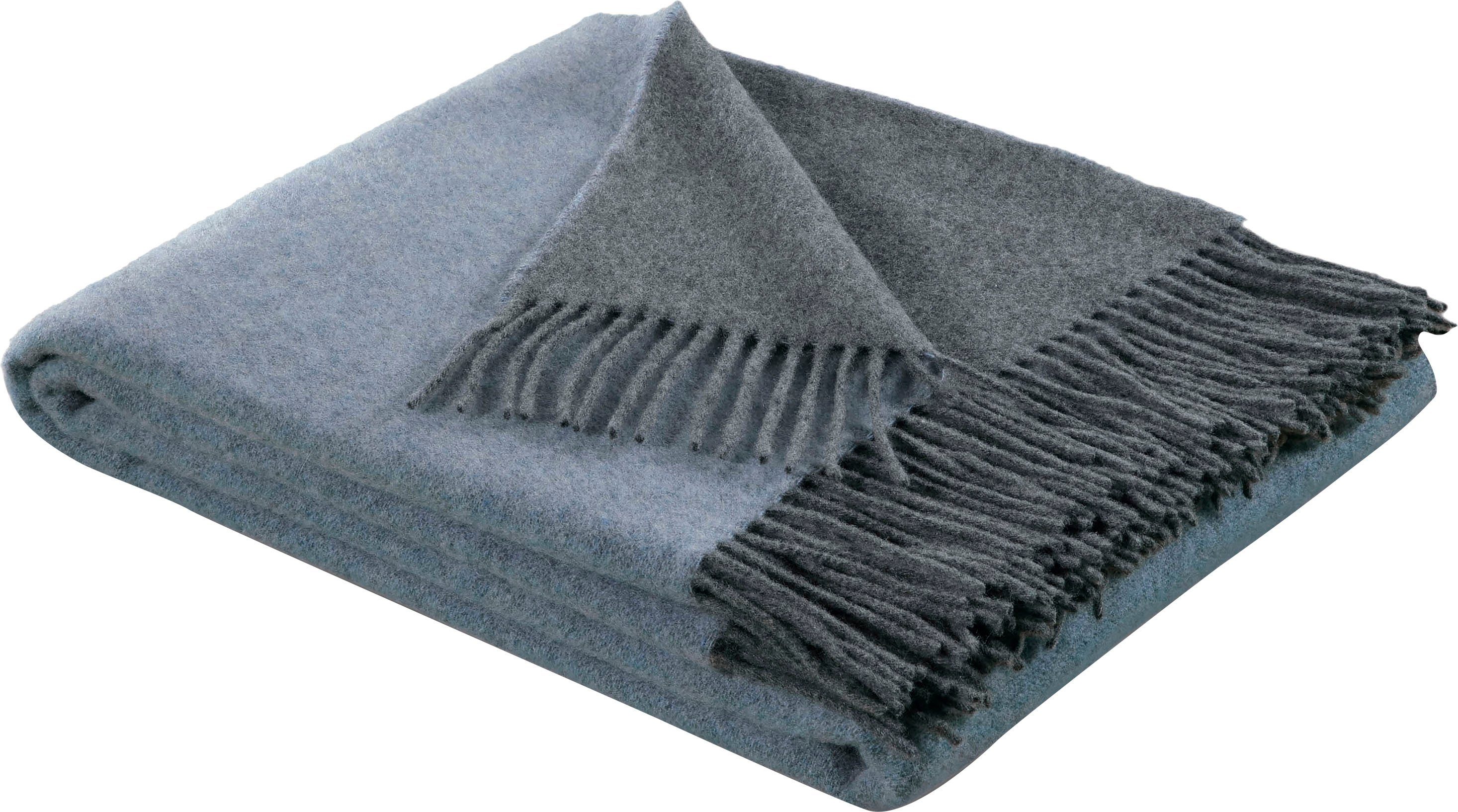 BIEDERLACK Plaid Cashmere-Plaid Plaid Soft Impression, Biederlack, in doubleface-look, knuffeldeken plaids maat 130x170 cm blauw