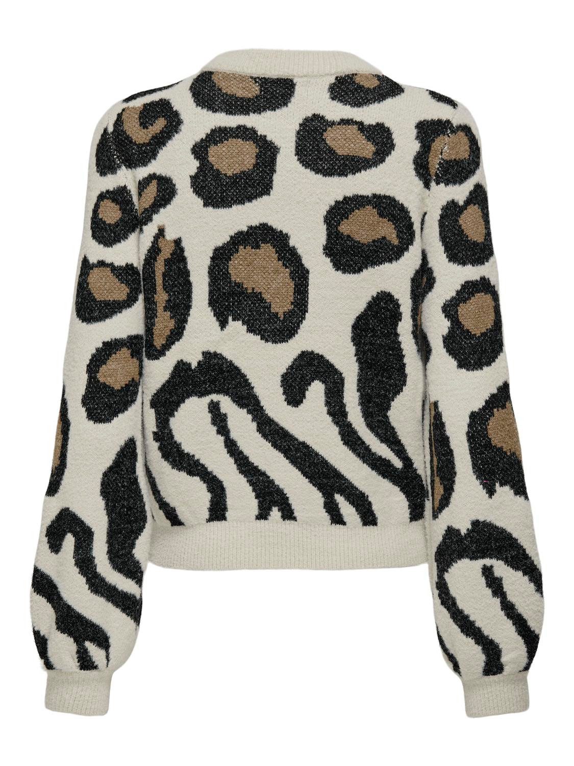 JDY Gebreide trui JDYLORRAINE ANIMAL L/S PULLOVER KNT NOOS