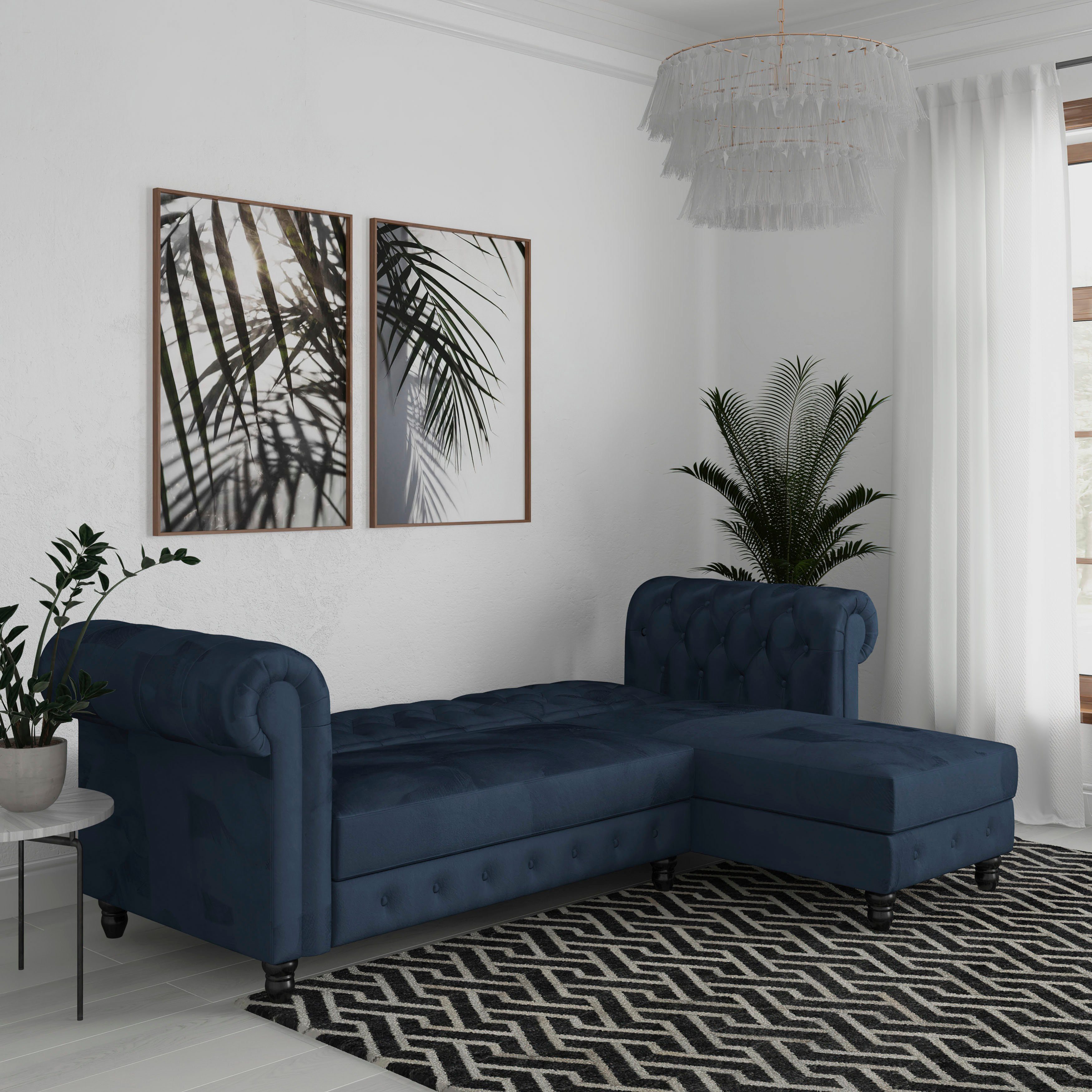 Dorel Home Hoekbank Felix, L-model, 241 cm (ligoppervlak108x195 cm), récamier verwisselbaar,