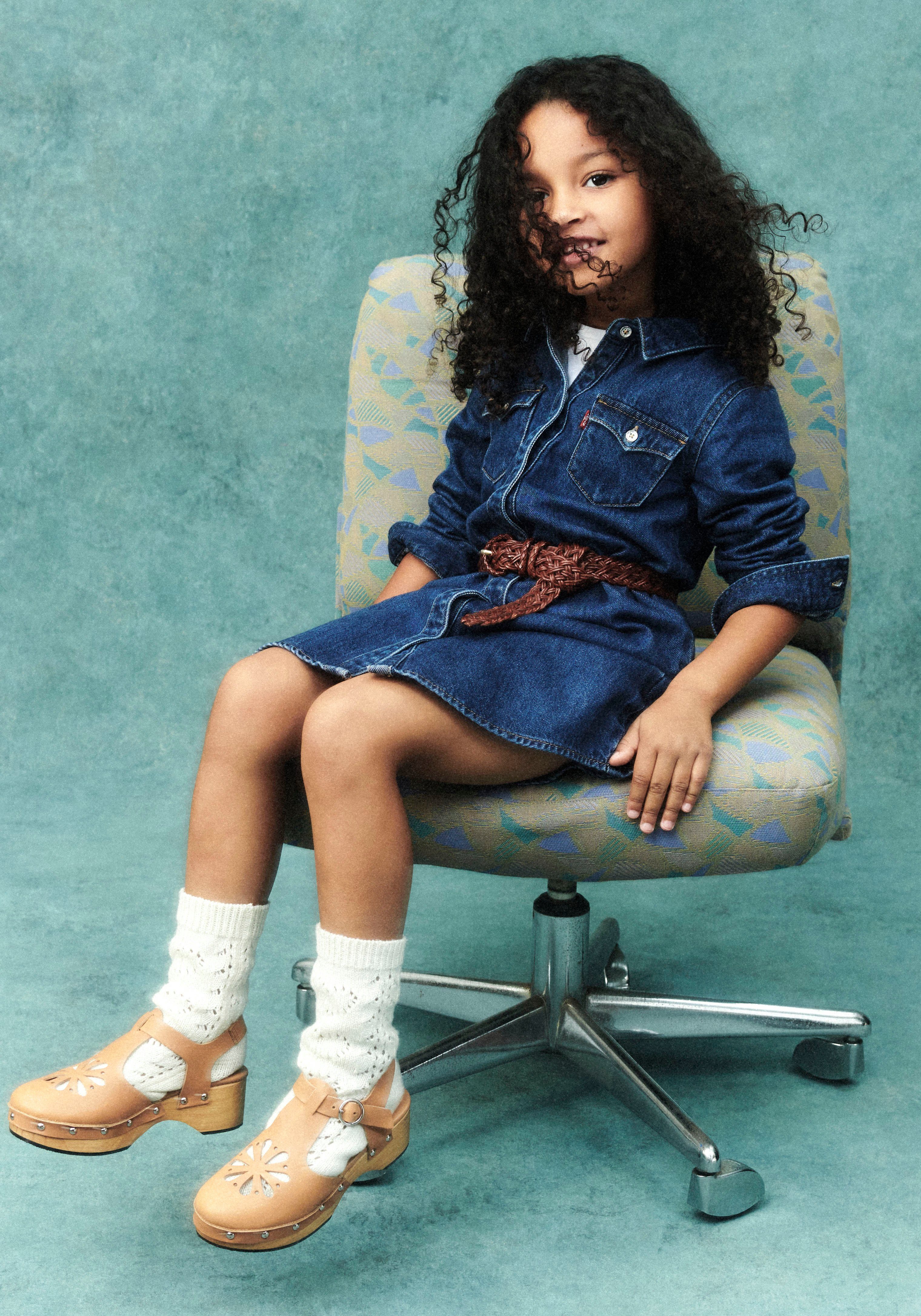 Levi's Kidswear Shirtjurk met strikband in de taille voor meisjes