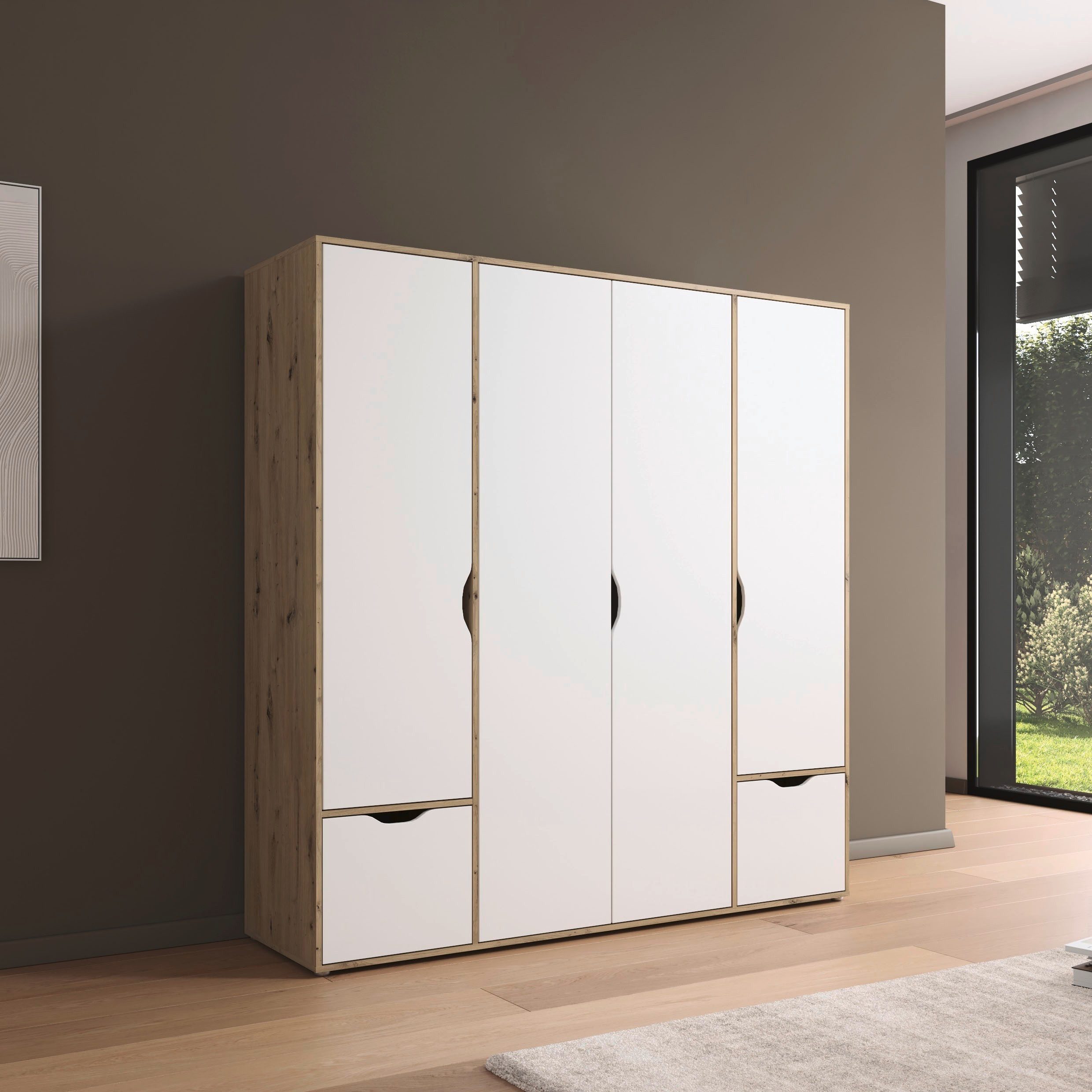 rauch Draaideurkast Kledingkast Kast Garderobe Wasmand NARAI met Laden Greefaansluitingen voor een greeploze look TOPSELLER MADE IN GERMANY