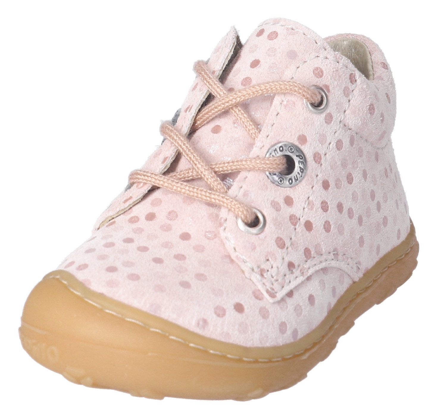 PEPINO by RICOSTA Babyschoentjes DOTS WMS: Mittel , veterschoenen met wms-systeem, leer, print, maat sjabloon om te downloaden