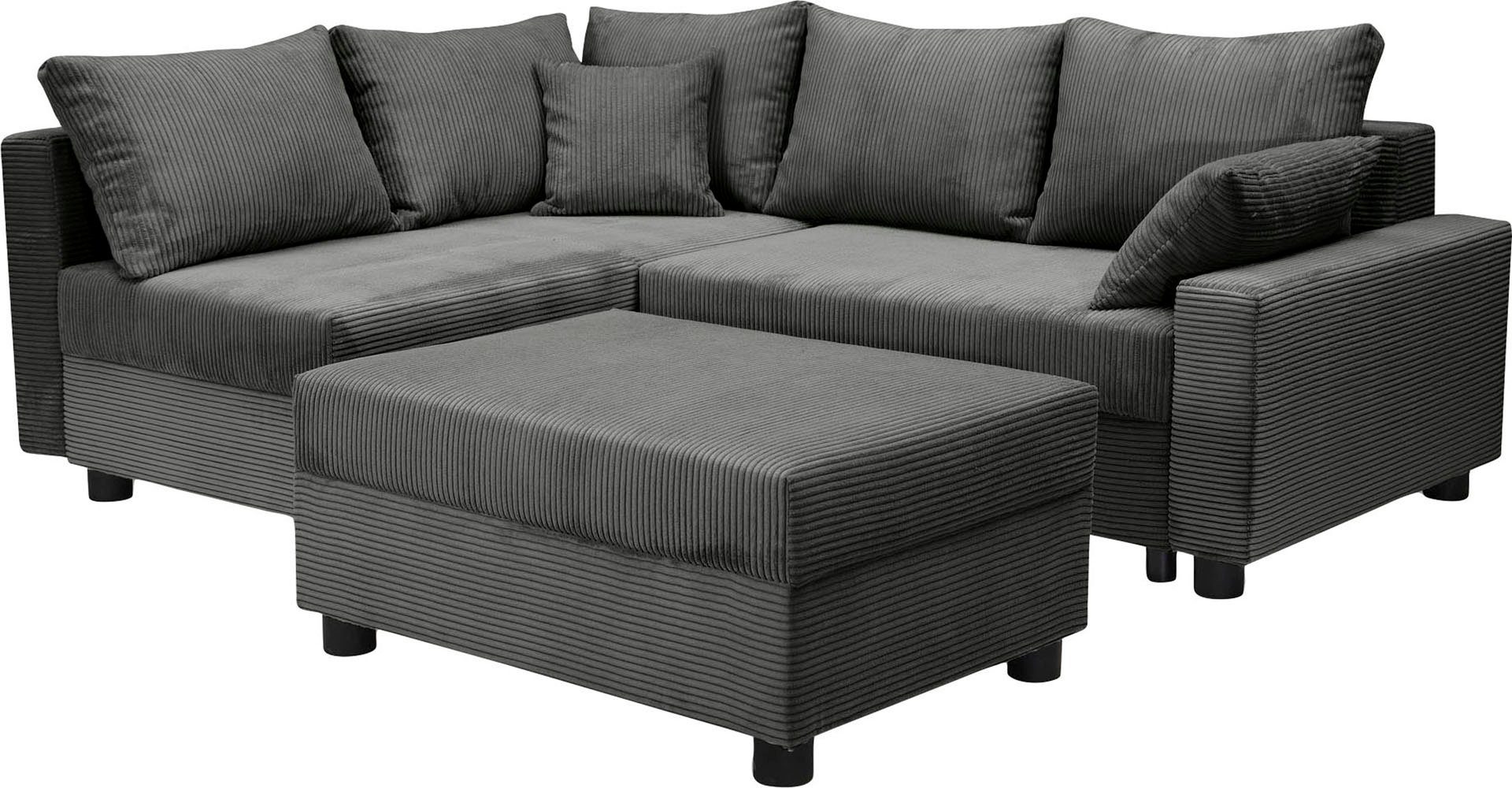 COLLECTION AB Hoekbank Parma L-vorm met slaapfunctie en bedlade, inclusief kussens, bonell-federkern
