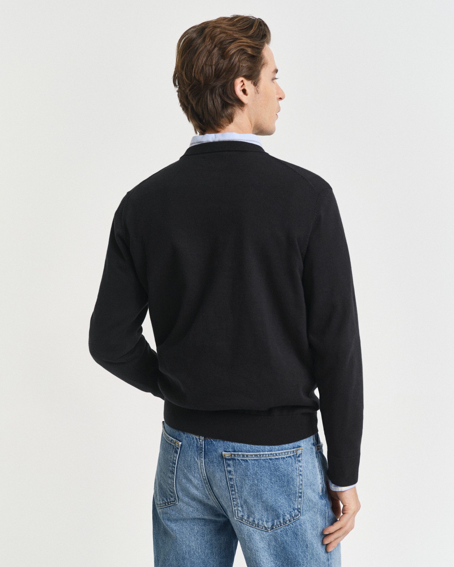 Gant Trui met ronde hals CLASSIC COTTON C-NECK Premium gebreide trui van zacht 100% katoen, overgangstrui