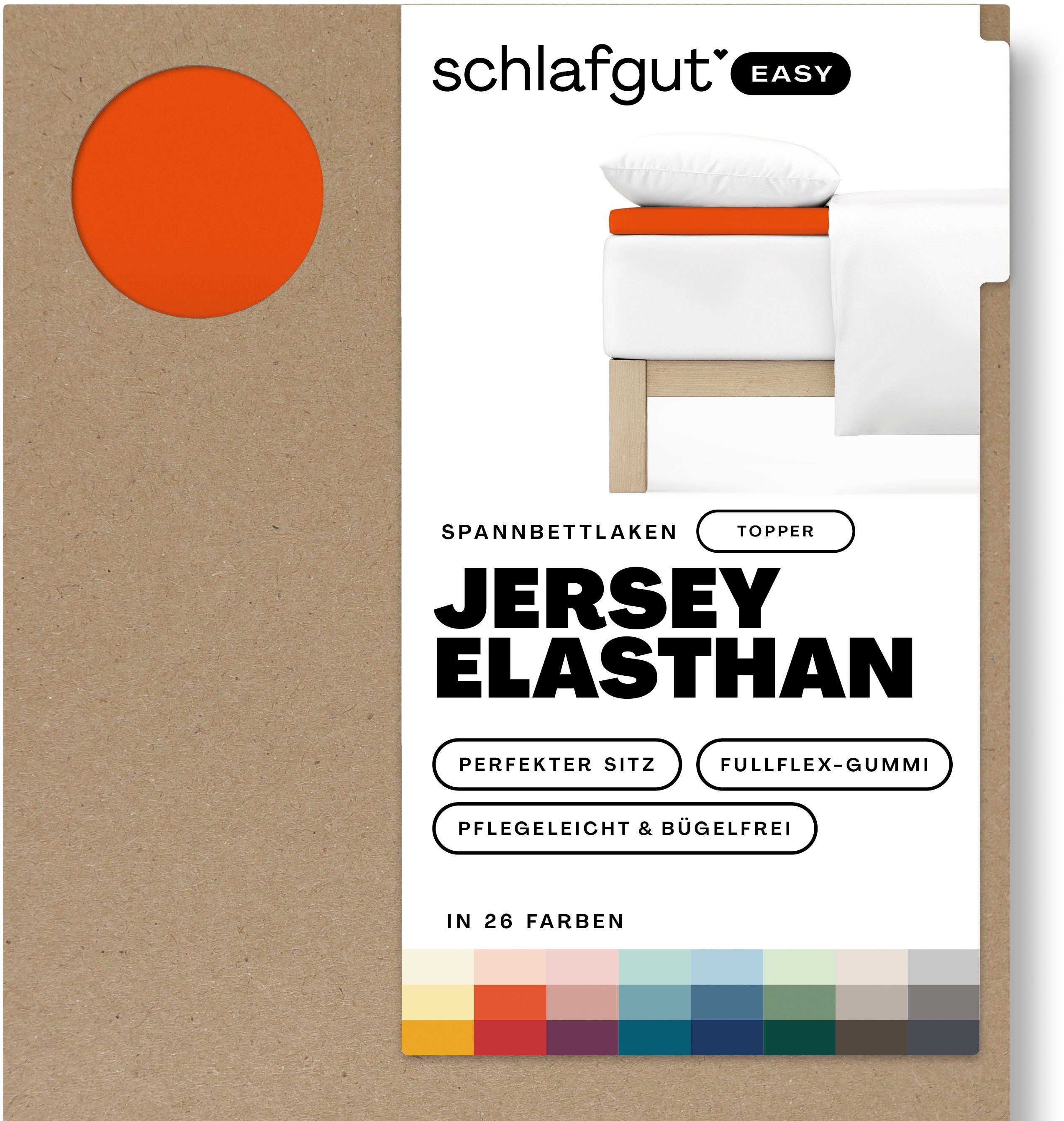 Schlafgut Hoeslaken EASY jersey elastaan topper (1 stuk)