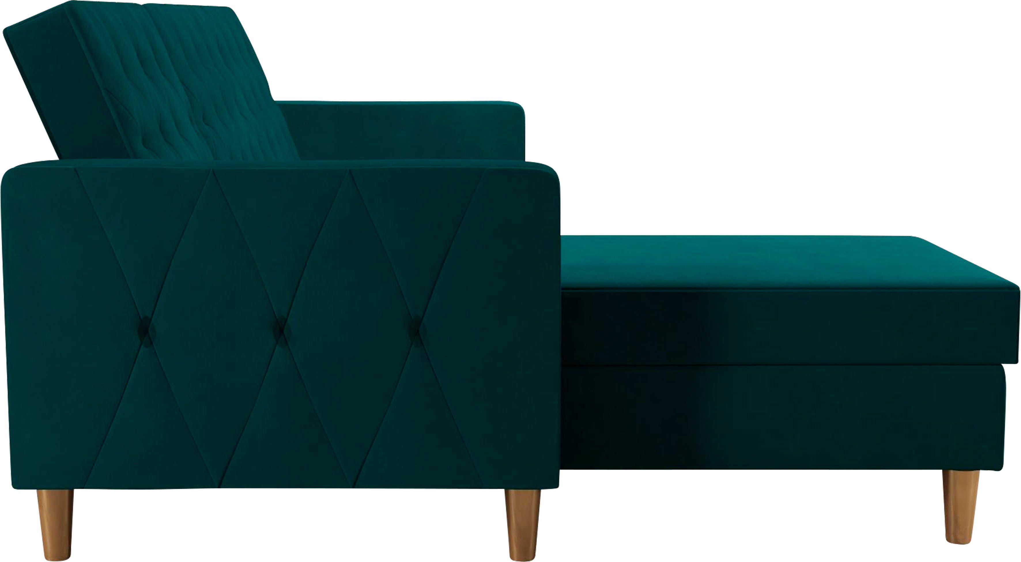 CosmoLiving by Cosmopolitan Hoekbank Liberty, L-vorm met slaapfunctie, récamier aan beide kanten te monteren, zithoogte 43 cm