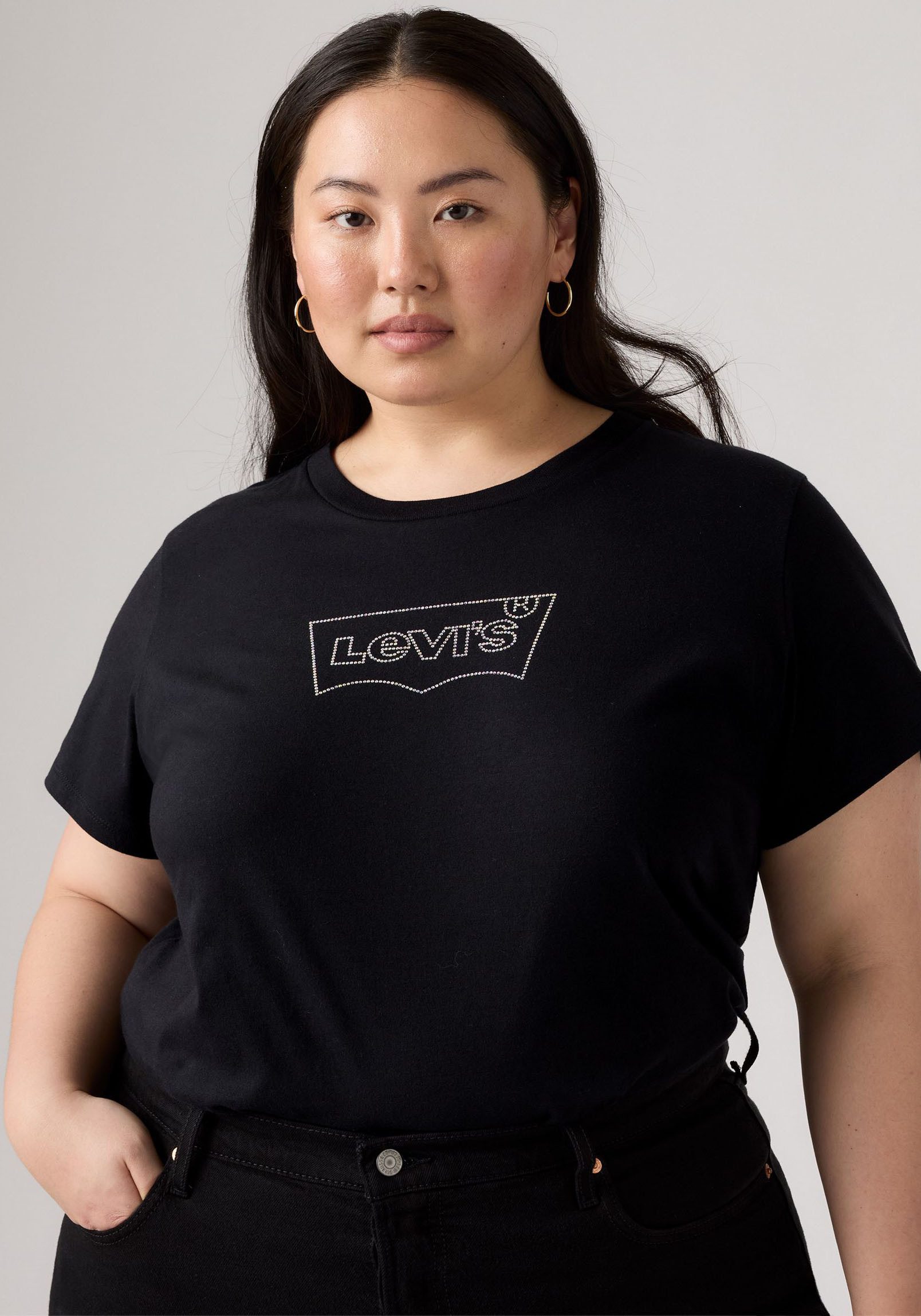 Levi's® Plus T-shirt Perfect Tee met batwing-logo
