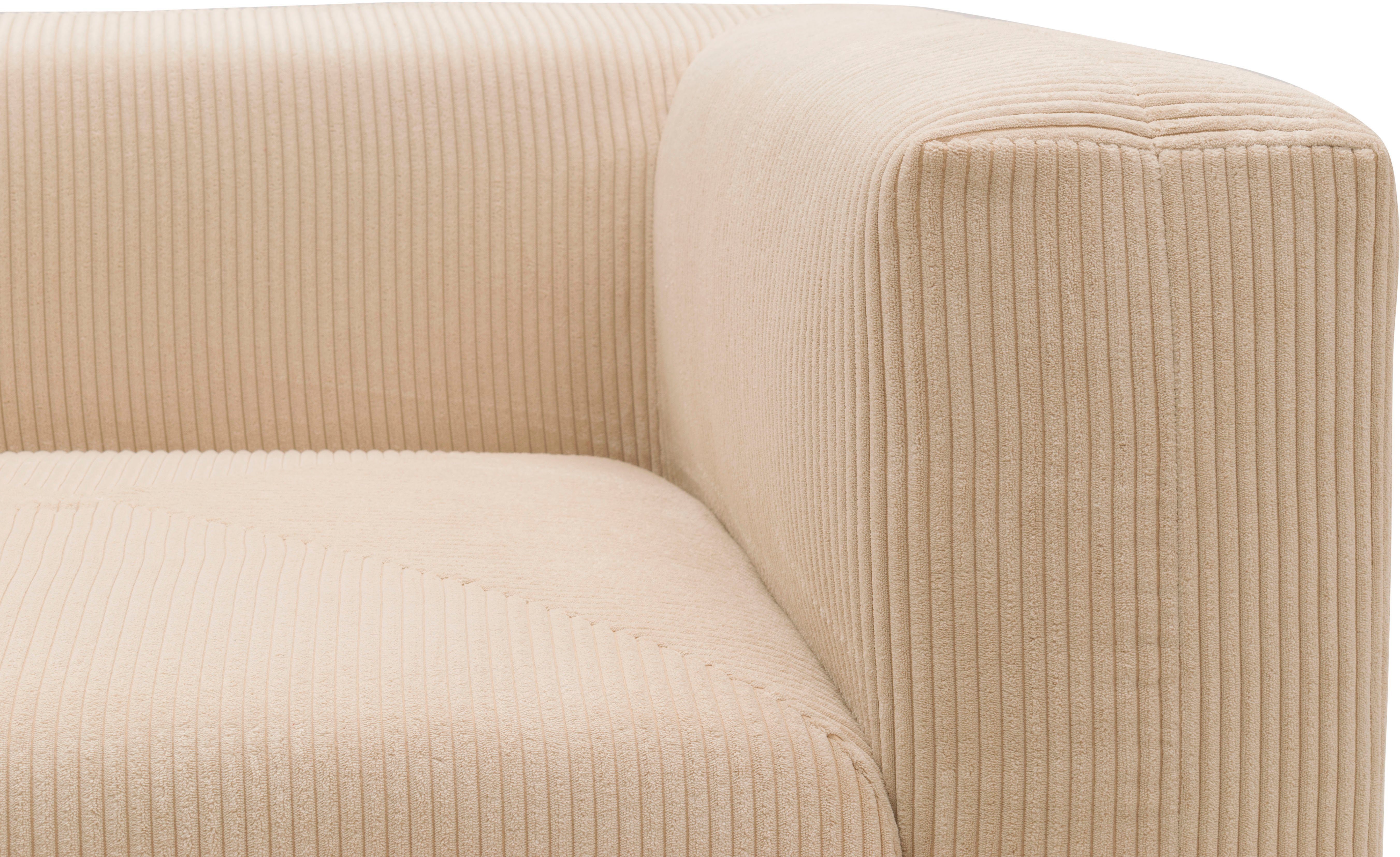 RAUM.ID Hoekbank Gerrid L-vorm Cord, modulaire bank, bestaand uit 2 hoekelementen + 1 hocker