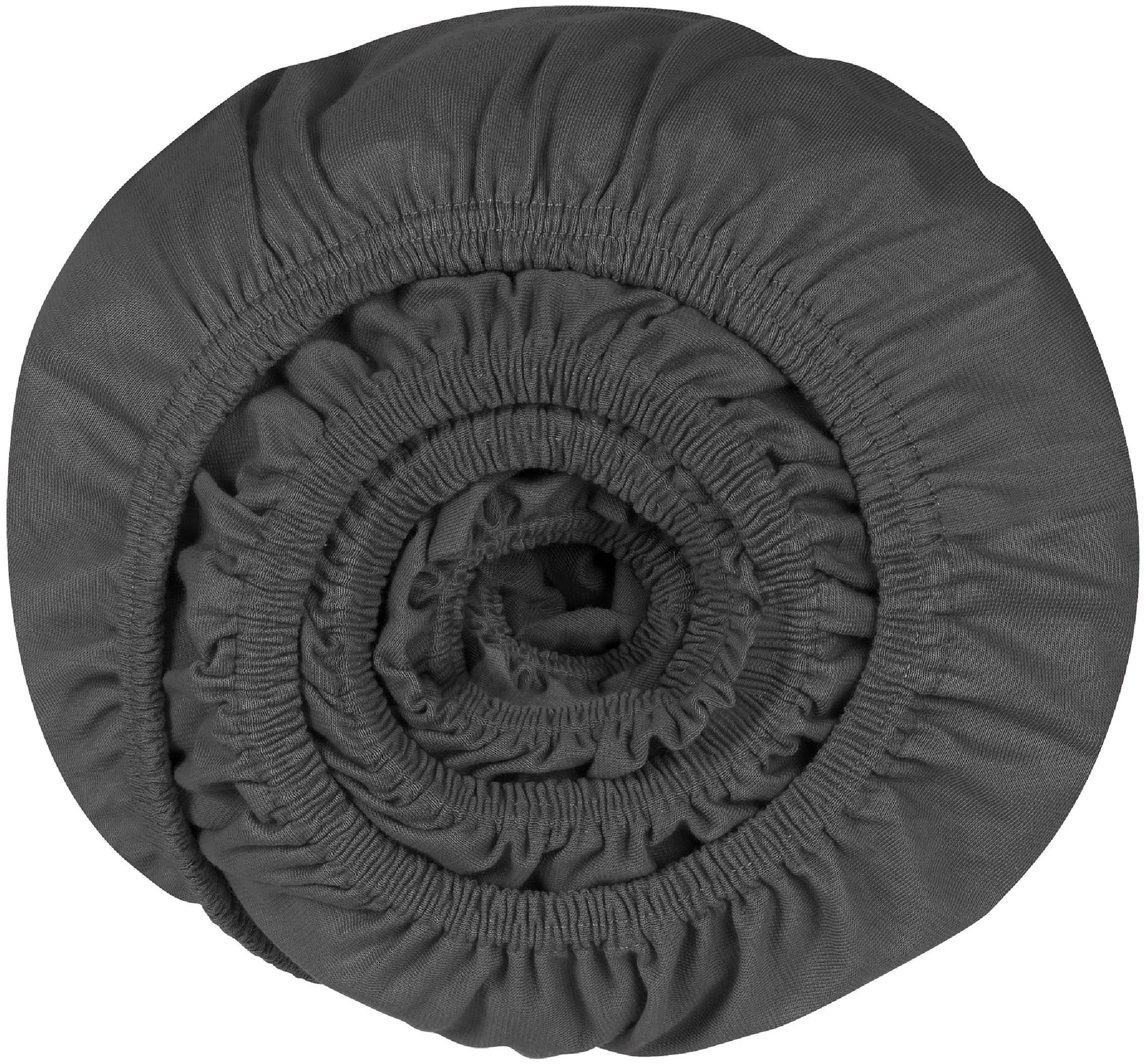 Schiesser Hoeslaken Flexi voor topmatras van 95% katoen en 5% elastaan in topkwaliteit (1 stuk) hoeslakens maat 180 cm x 200 cm grijs
