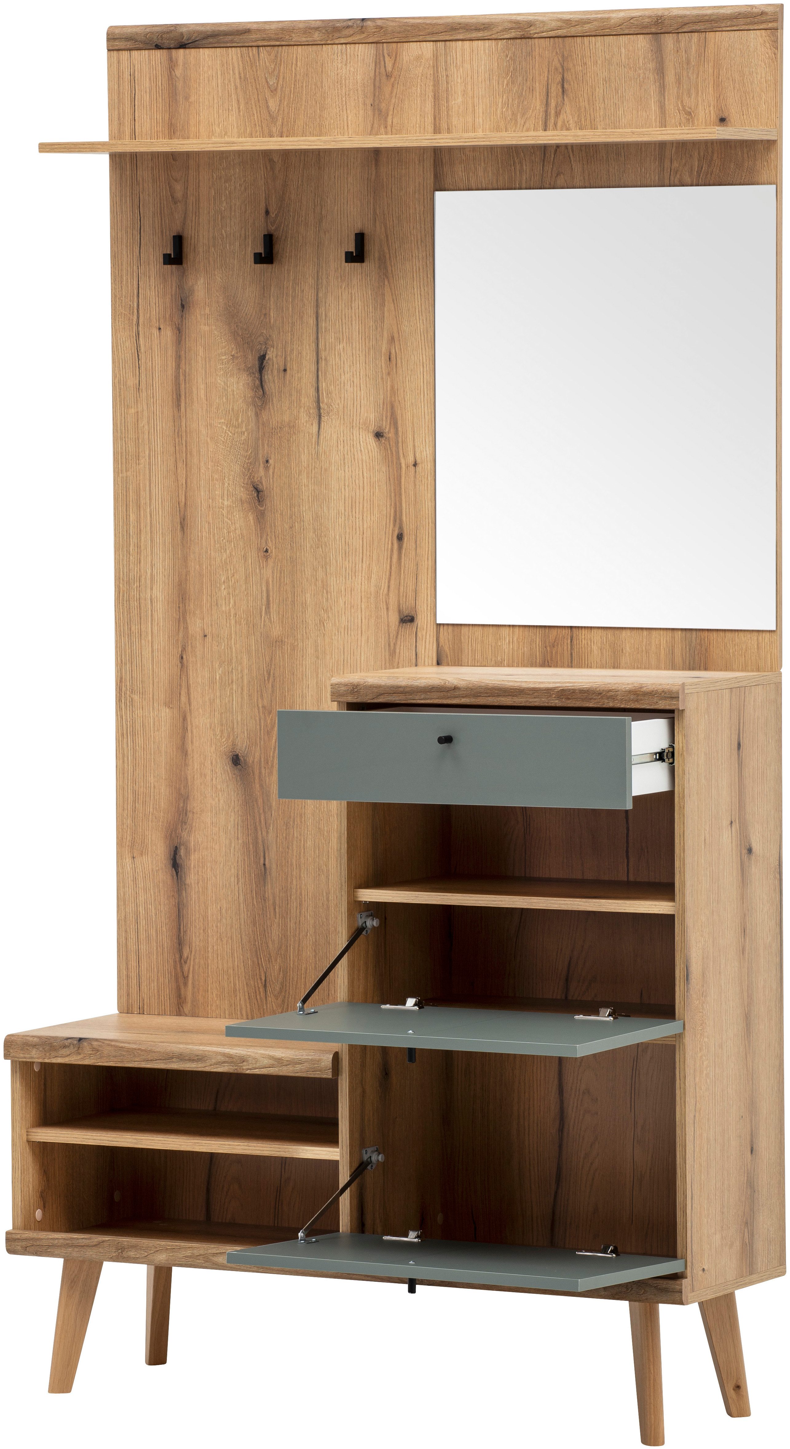 INOSIGN Halmeubelset Mavas, Garderobe met opbergruimte, Garderobekast in Scandic Design (set, 2-delig)