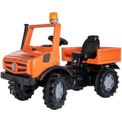 rolly toys trapauto rolly unimog service met zwaailicht oranje oranje