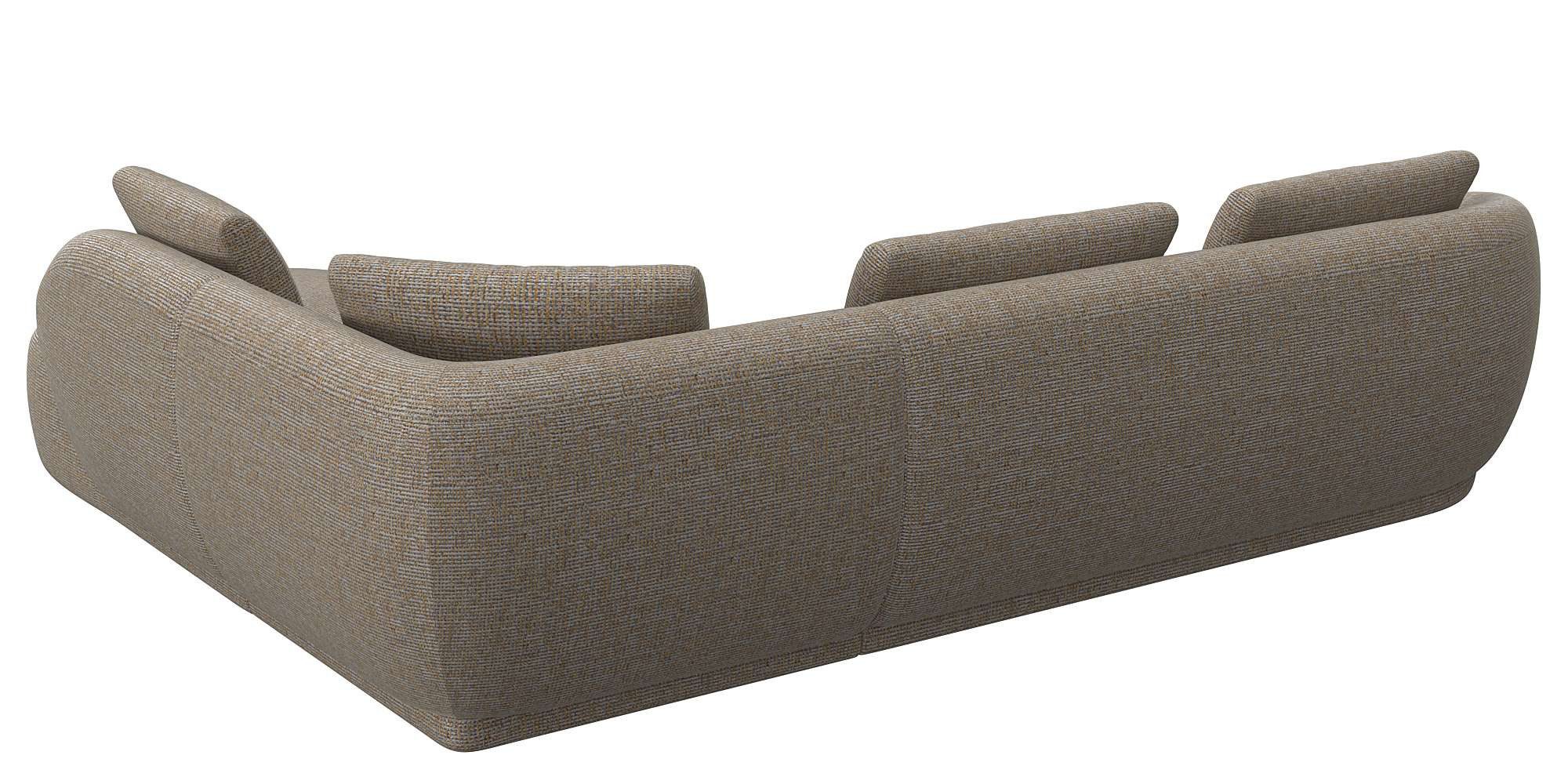 FLEXLUX Hoekbank Torino, rond, L-vorm, bankhoek met ottomane Modern, organisch bankontwerp, koudschuim, golfvering