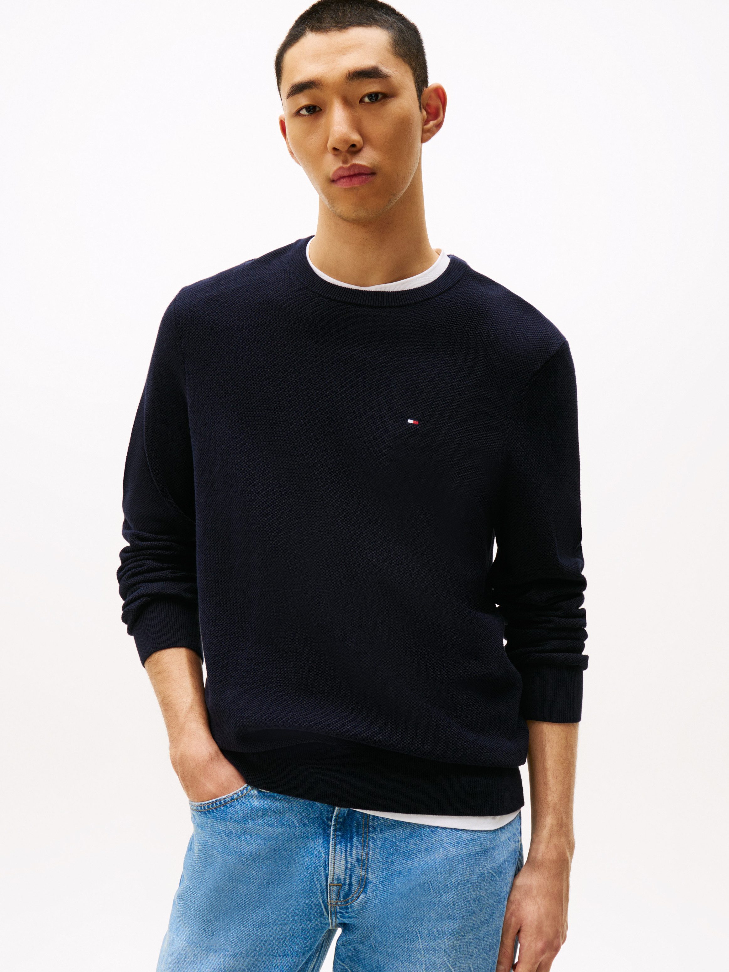 Tommy Hilfiger Trui met ronde hals ESSENTIAL STRUCTURE CREW NECK