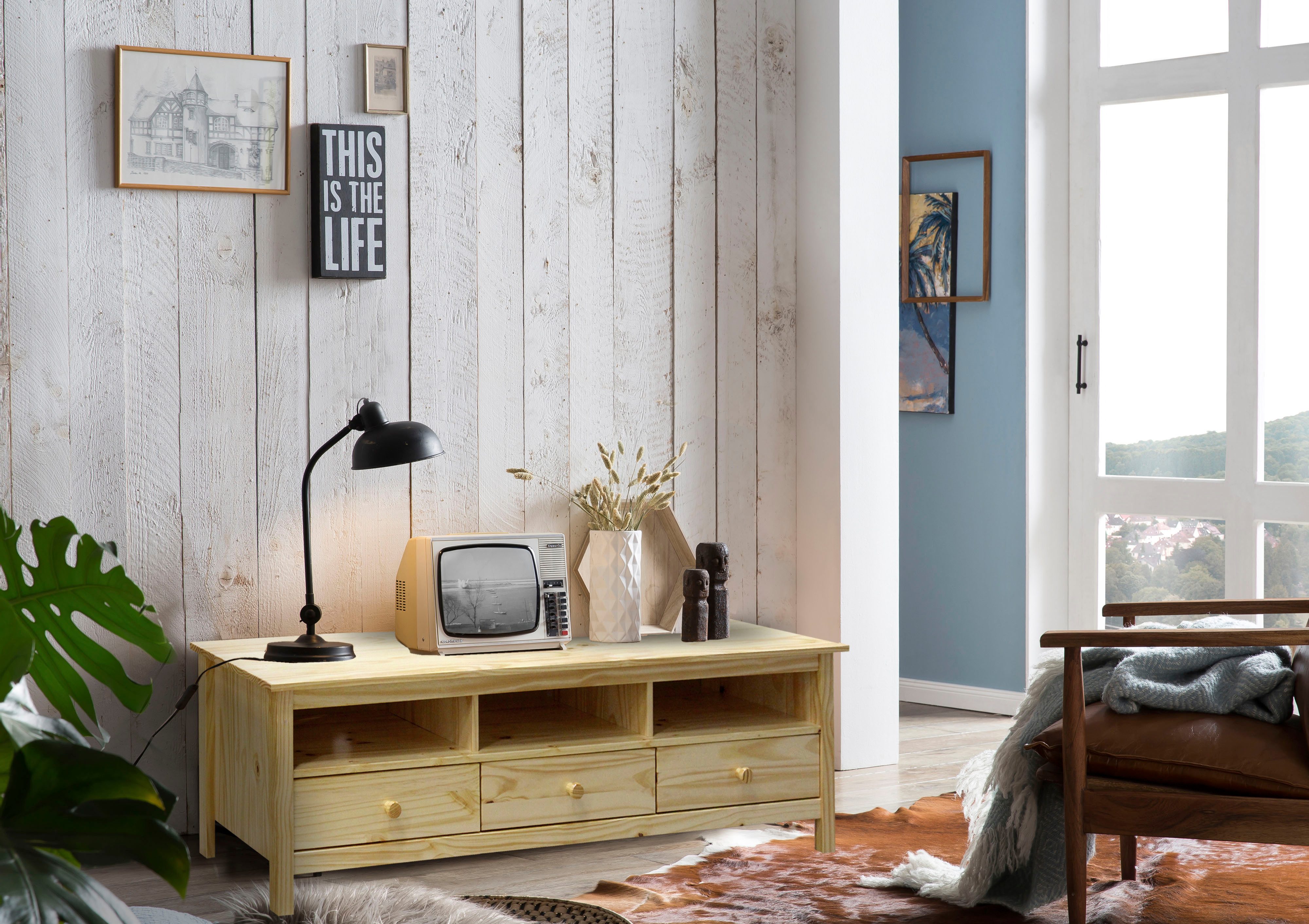 Home affaire Tv-meubel Commode met drie kabeldoorvoeren (1 stuk) lowboards beige