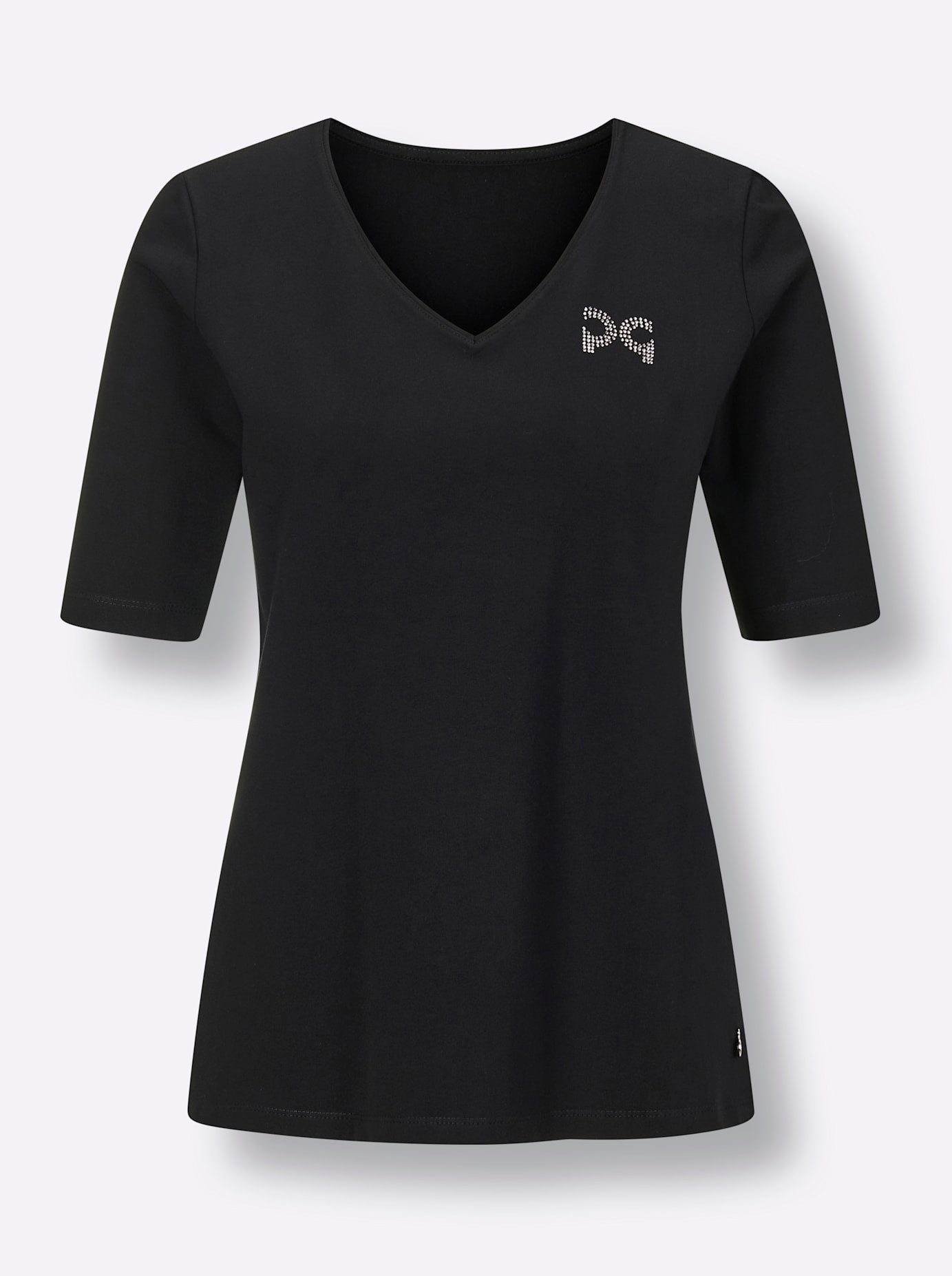 CREATION L PREMIUM Shirt met V-hals Pima-katoenen shirt (1-delig)