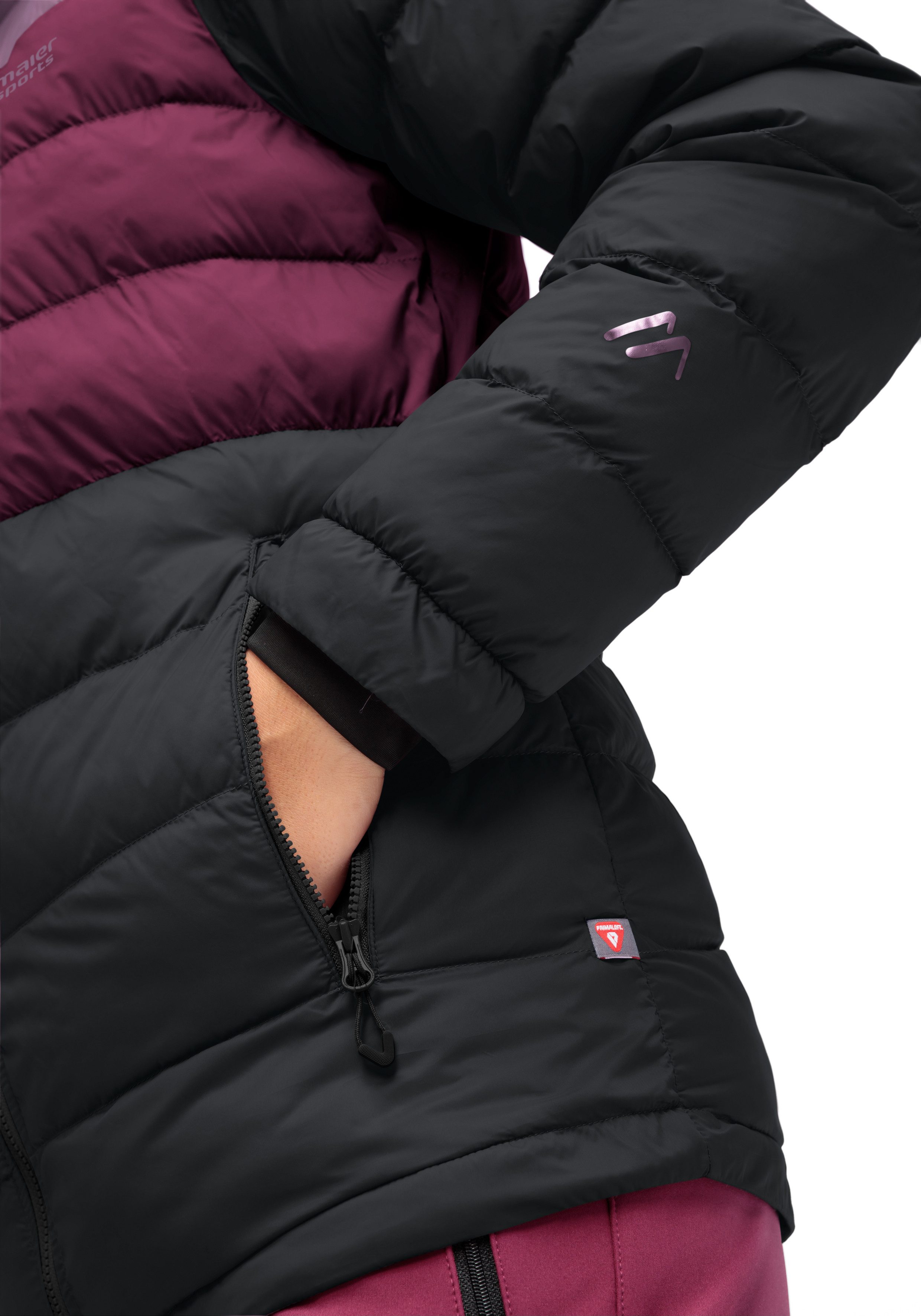 Maier Sports Functioneel jack Lomnica W Dames outdoorjas Primaloft-jas met ritszakken en capuchon
