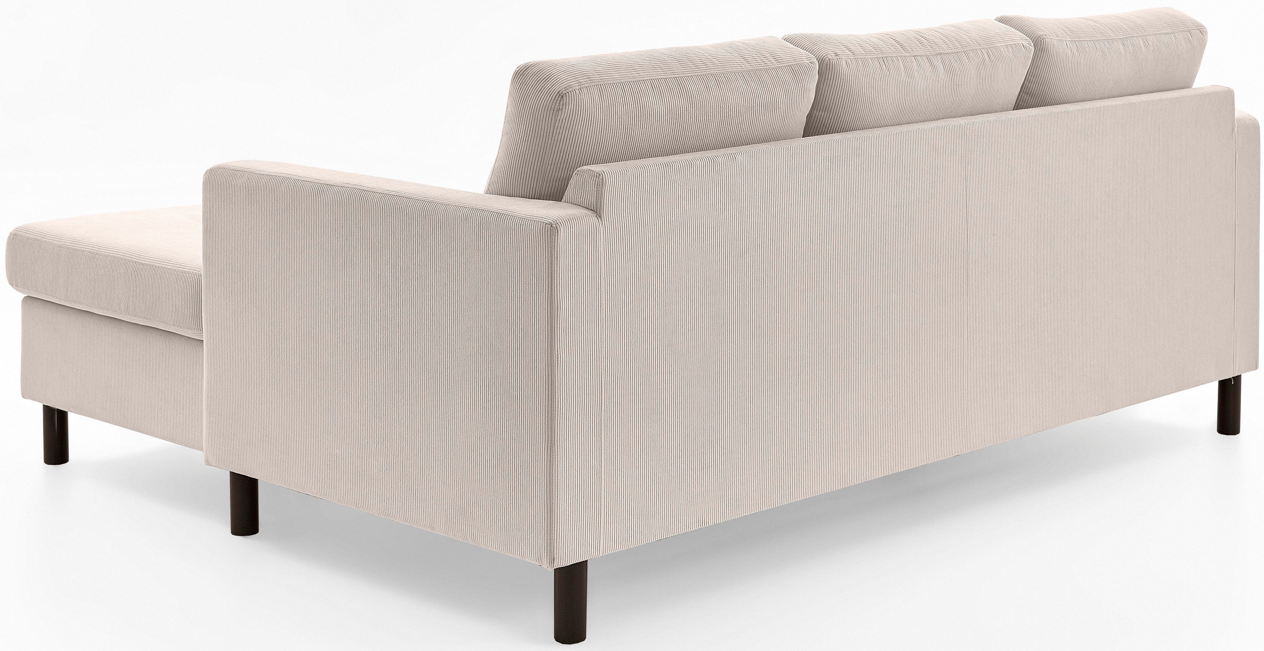 ATLANTIC home collection Hoekbank Tea L-vorm Hoekbank, vrij plaatsbaar en récamier aan beide kanten te monteren