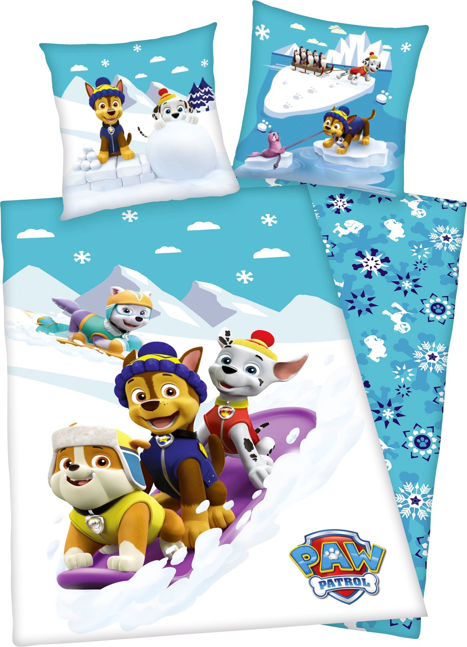 Herding Beddengoed Paw Patrol, Kussensloop 80 X Cm Met Omkeerbaar Motief Dekbedovertrek 135 200 Cm Knoopsluiting 100 Katoen 2851644541